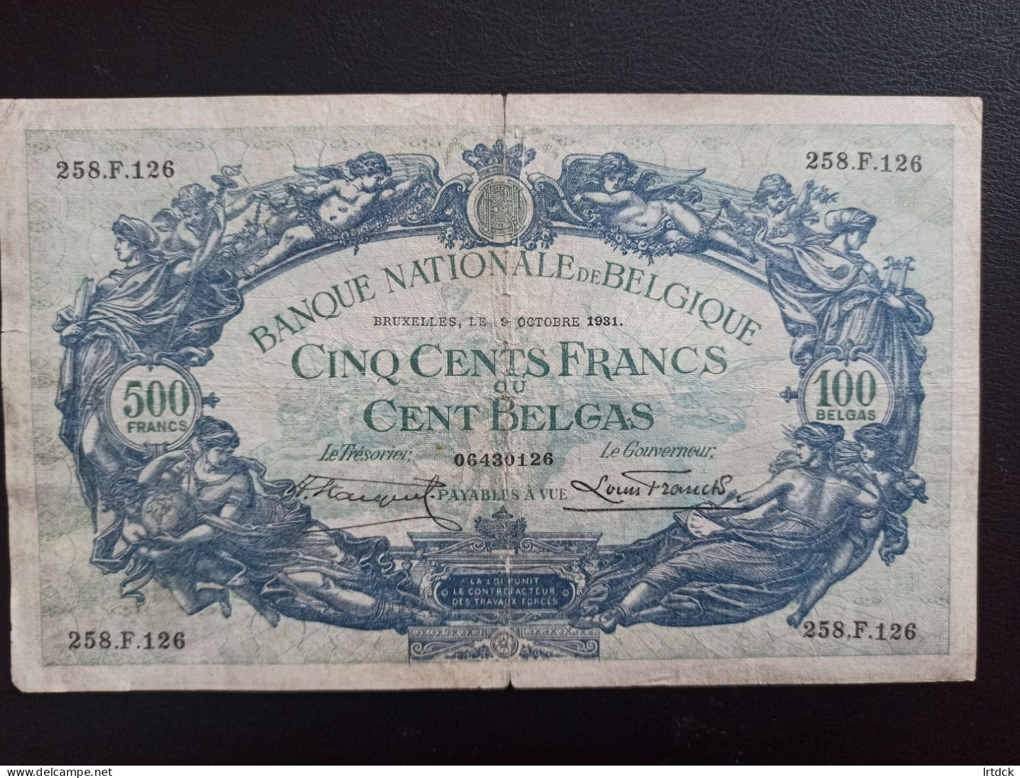 Billet Belgique 500 Francs 09/10/1931 - Altri & Non Classificati