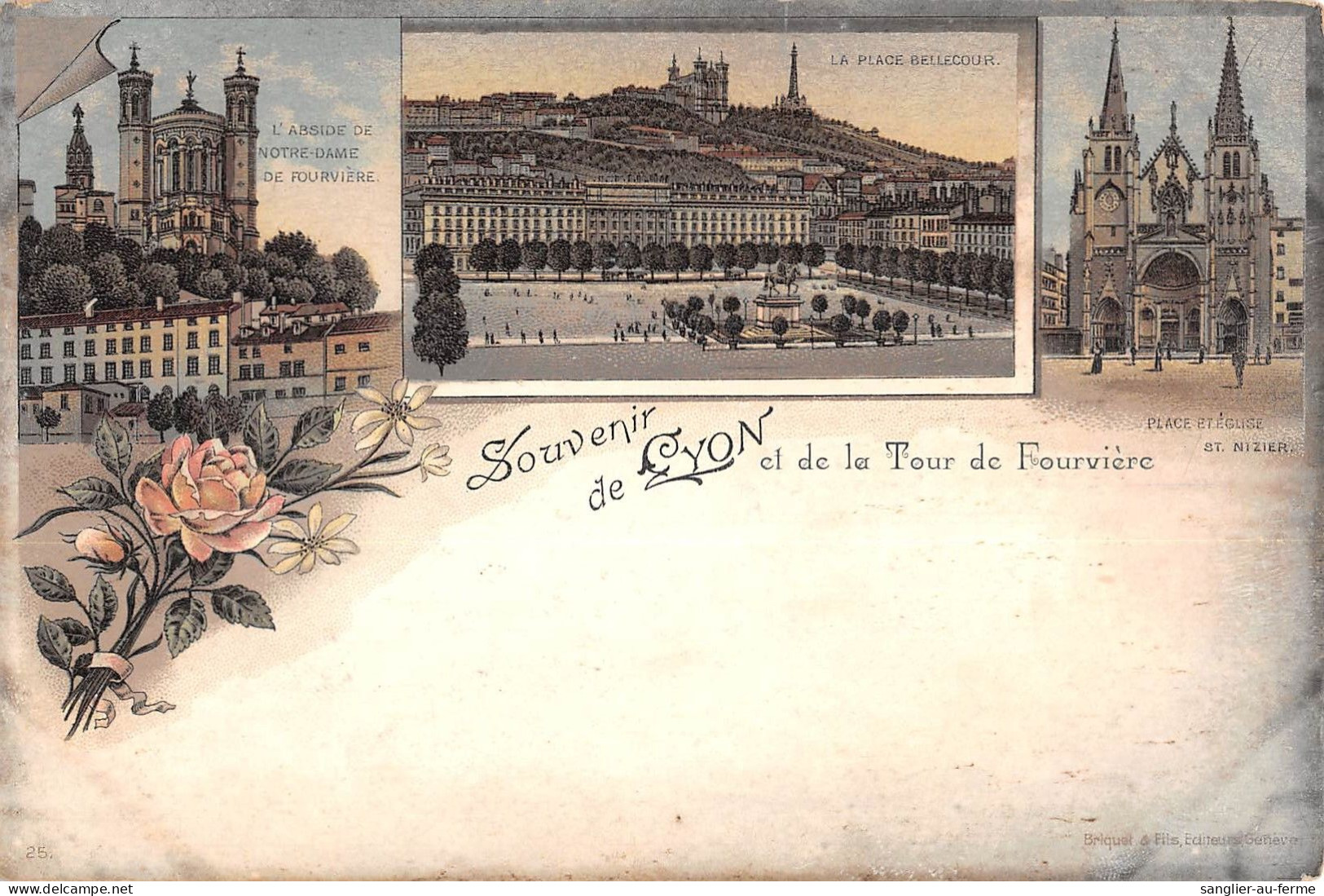 CPA 69 LYON / CPA PRECURSEUR TYPE GRUSS AUS / SOUVENIR DE LYON ET DE LA TOUR DE FOURVIERE - Sonstige & Ohne Zuordnung