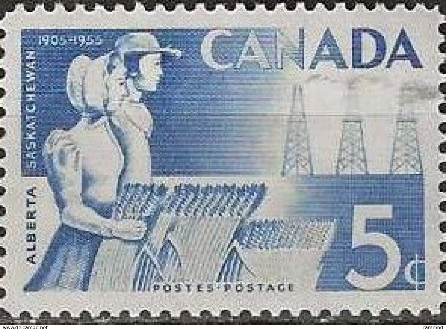 CANADA 1955 50th Anniversary Of Alberta And Saskatchewan Provinces - 5c - Pioneer Settlers MH - Ongebruikt