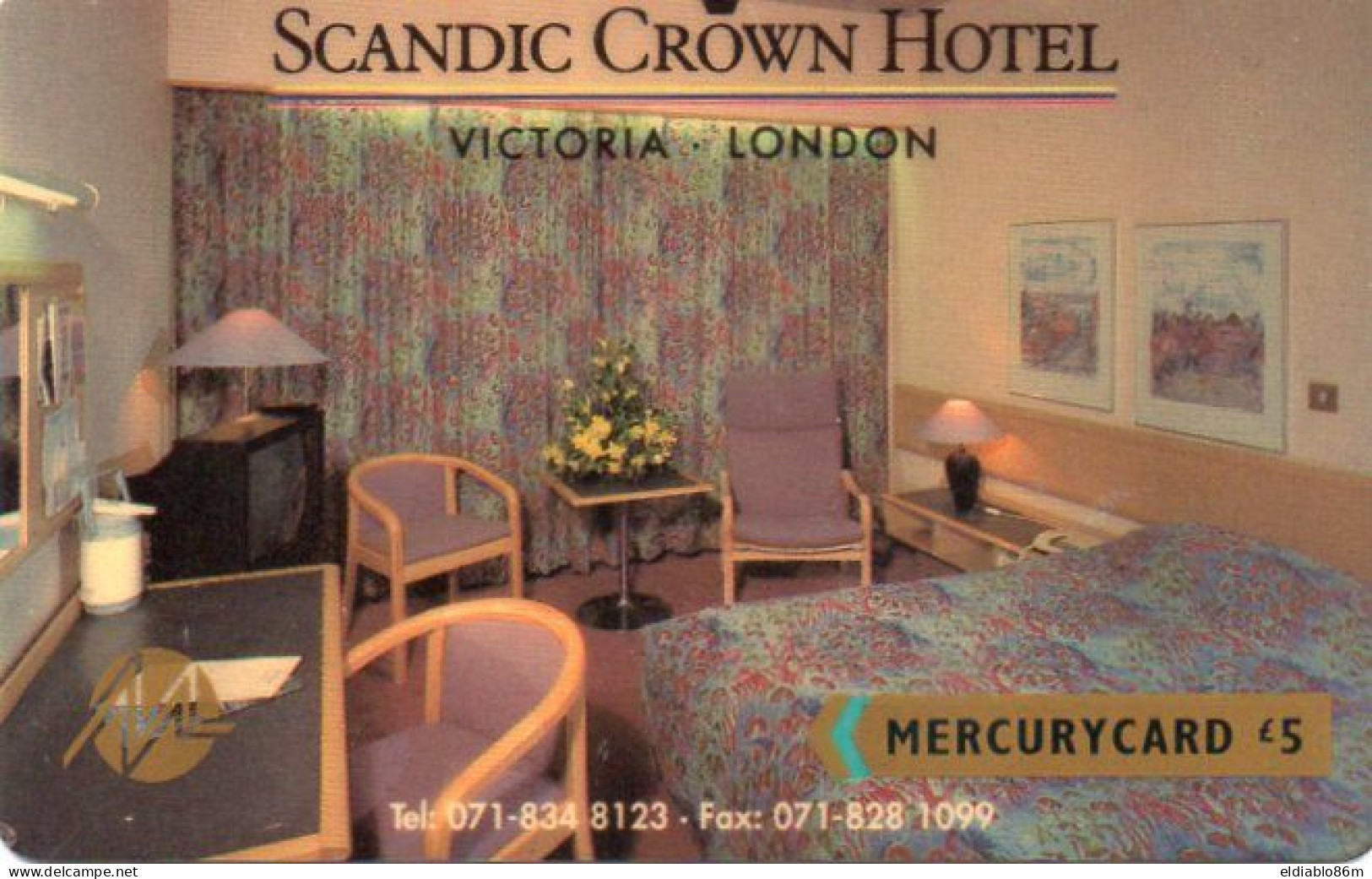 UNITED KINGDOM - GPT - MERCURY - 20MERF - SCANDIC HOTEL £5 (071 834 8123) - Mercury Communications & Paytelco