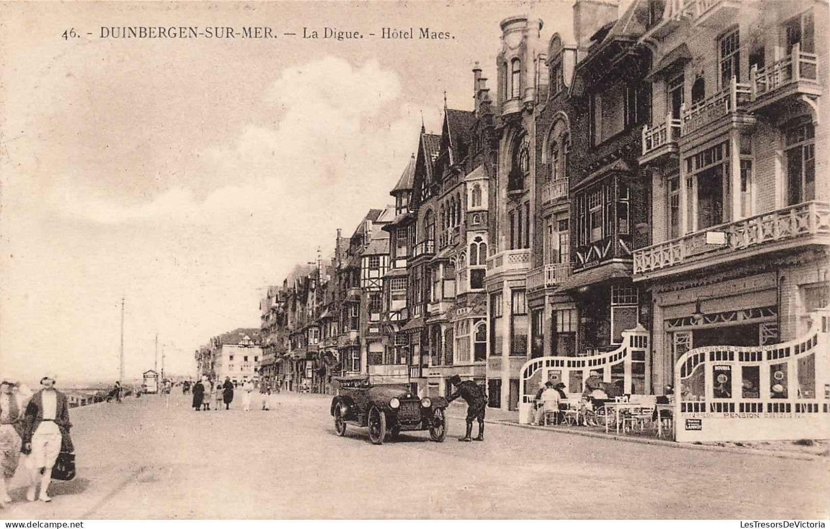 BELGIQUE - Knokke - Duinbergen Sur Mer - La Digue Et L'Hôtel Maes  - Carte Postale Ancienne - Knokke