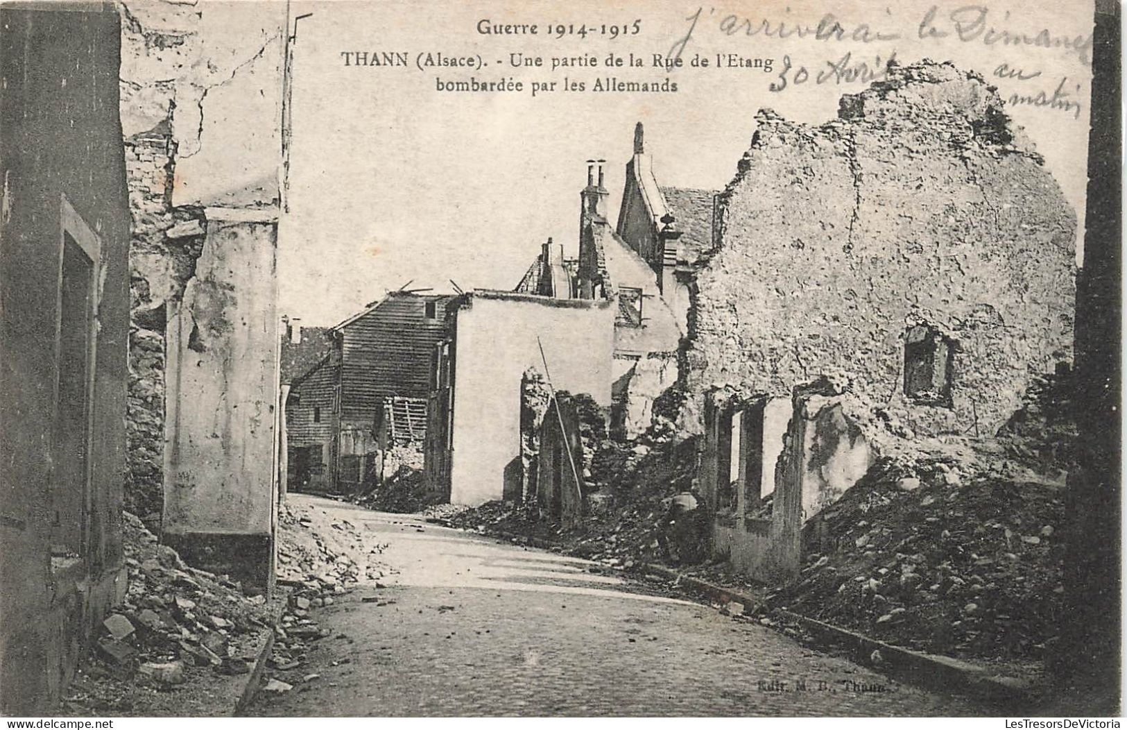 FRANCE - Thann - Une Partie De La Rue De L'Étang Bombardée Par Les Allemands - Carte Postale Ancienne - Thann