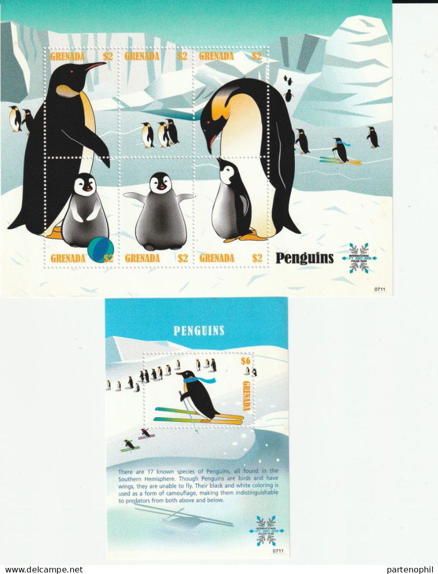 Grenada - Penguins  International Year Of The Arctic Polar Expedition Set MNH - Anno Polare Internazionale