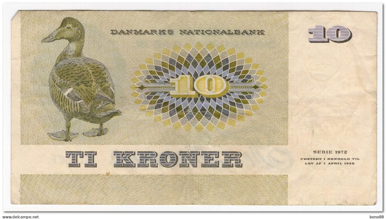 DENMARK,10 KRONER,1972 (1976),P.48b,VF+ - Dinamarca