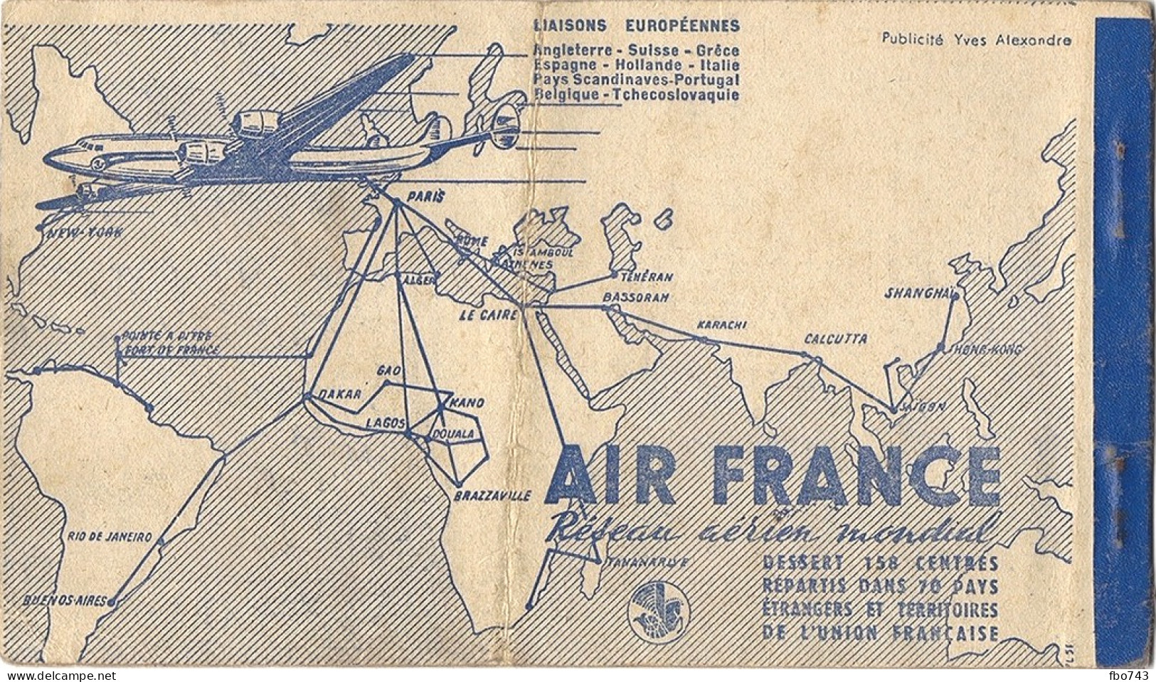 1949 Ticket Air France Marseille-Bastia - Europa