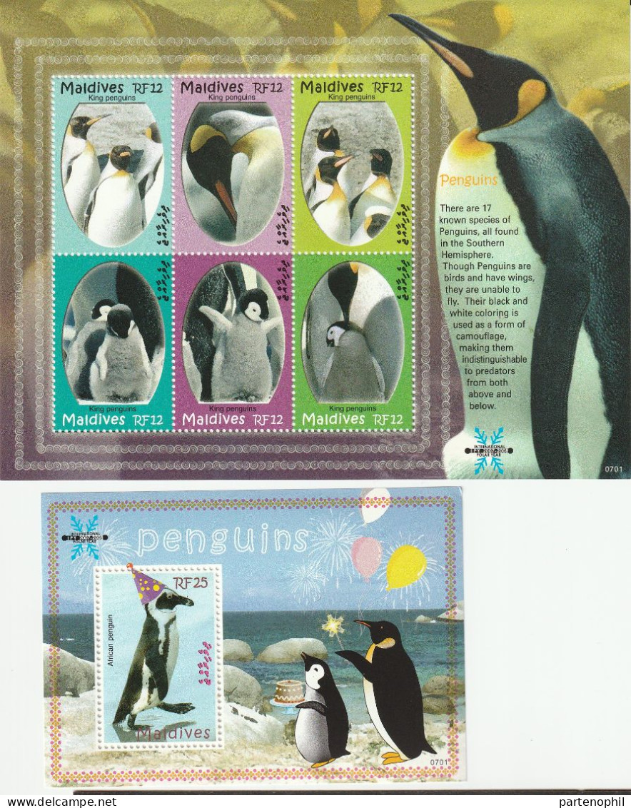 Maldive Penguins International Year Of The Arctic Polar Expedition Set MNH - Internationales Polarjahr