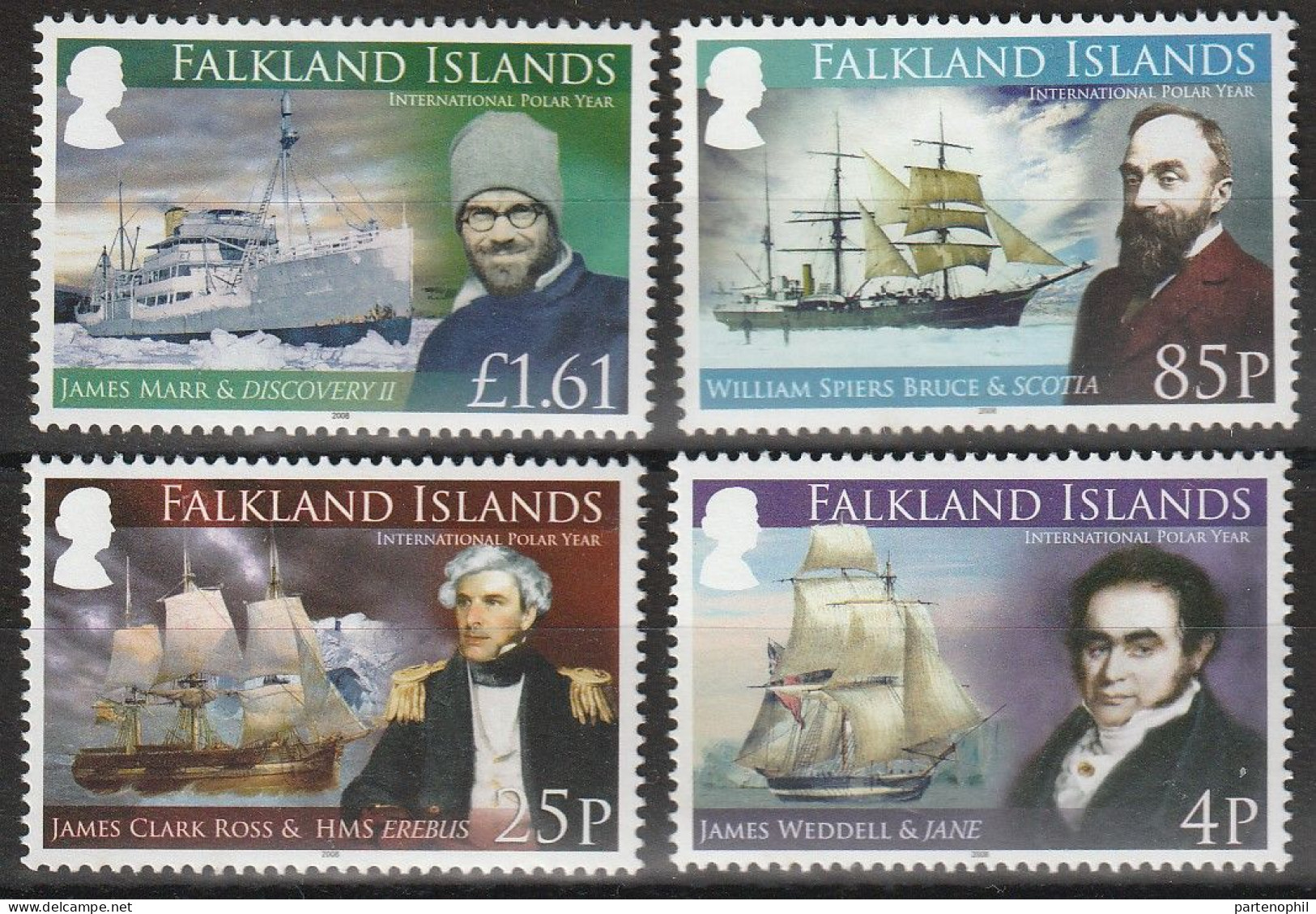 Falkland Ships International Year Of The Arctic Polar Expedition Set MNH - Internationales Polarjahr