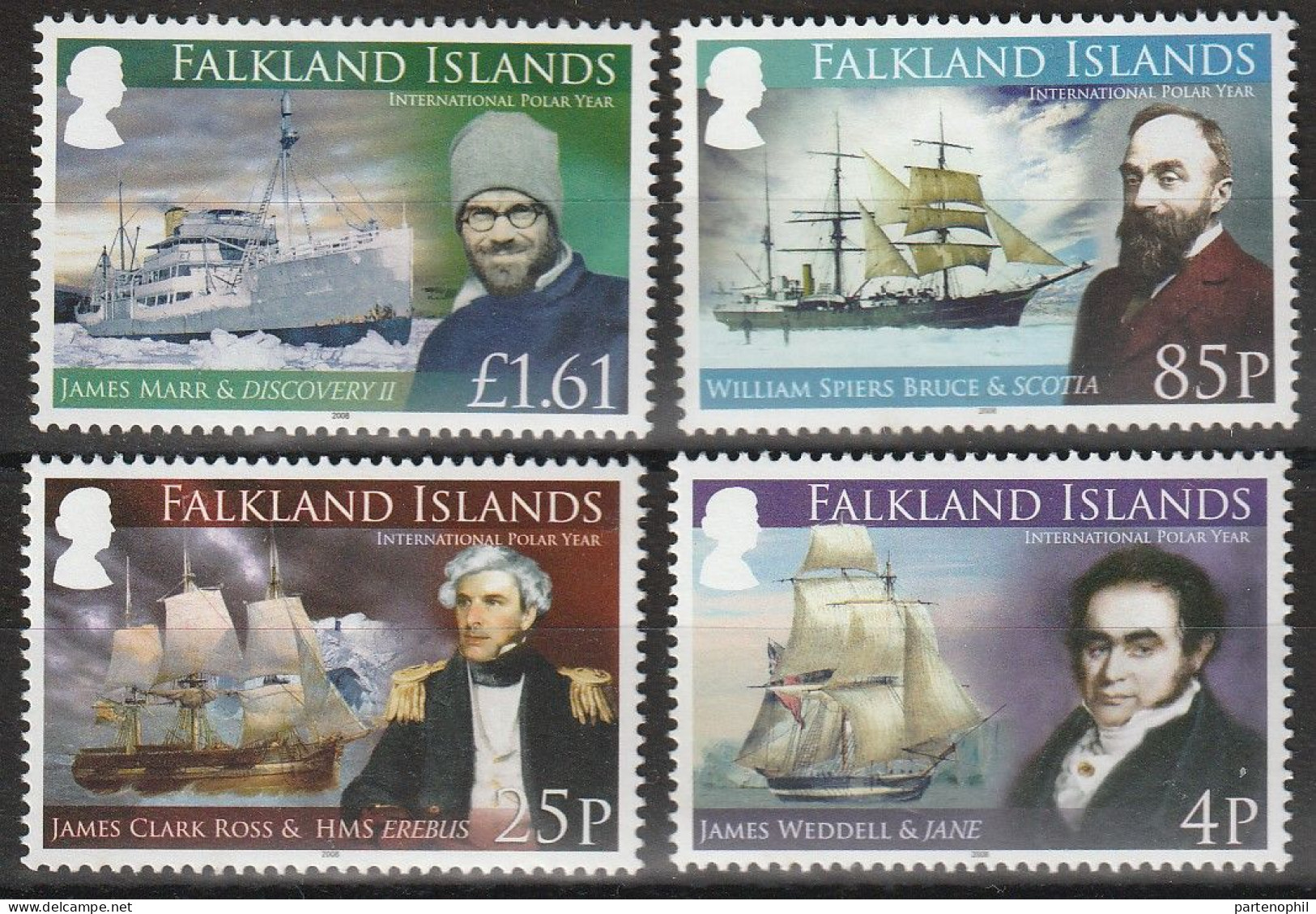 Falkland Ships International Year Of The Arctic Polar Expedition Set MNH - Année Polaire Internationale