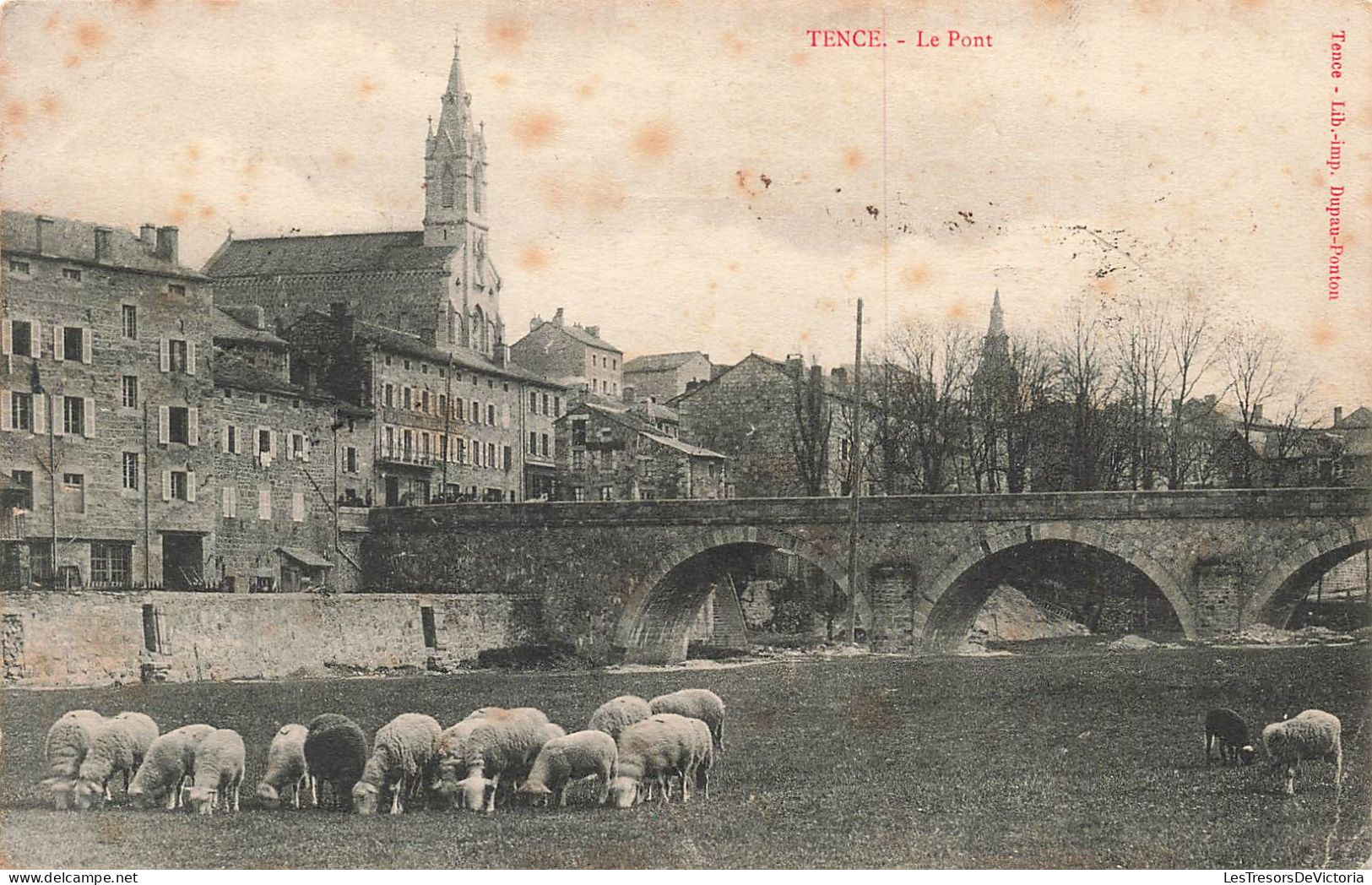 FRANCE - Tence - Le Pont - Troupeau De Moutons - Carte Postale Ancienne - Other & Unclassified