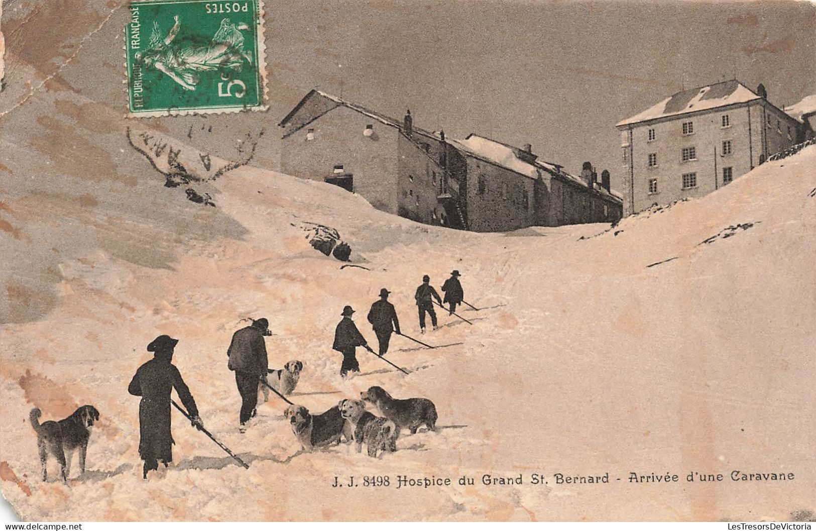 SUISSE - Hospice Du Grand Saint-Bernard - Arrivée D'une Caravane - Carte Postale Ancienne - Bourg-Saint-Pierre 