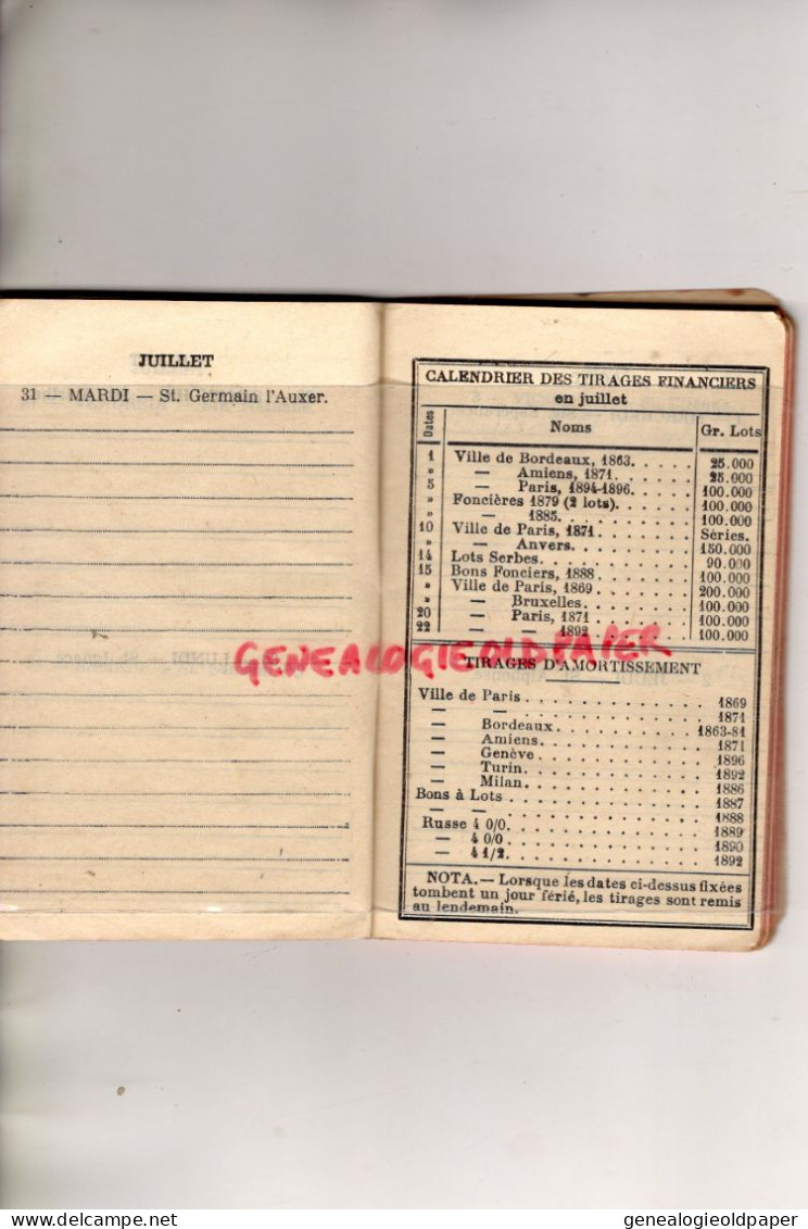 75- 9- PARIS- AGENDA 2 SEMESTRE 1906- UNION D' EPARGNE MUTUELLE-159 FAUBOURG POISSONNIERE - ASSURANCES - Historische Dokumente