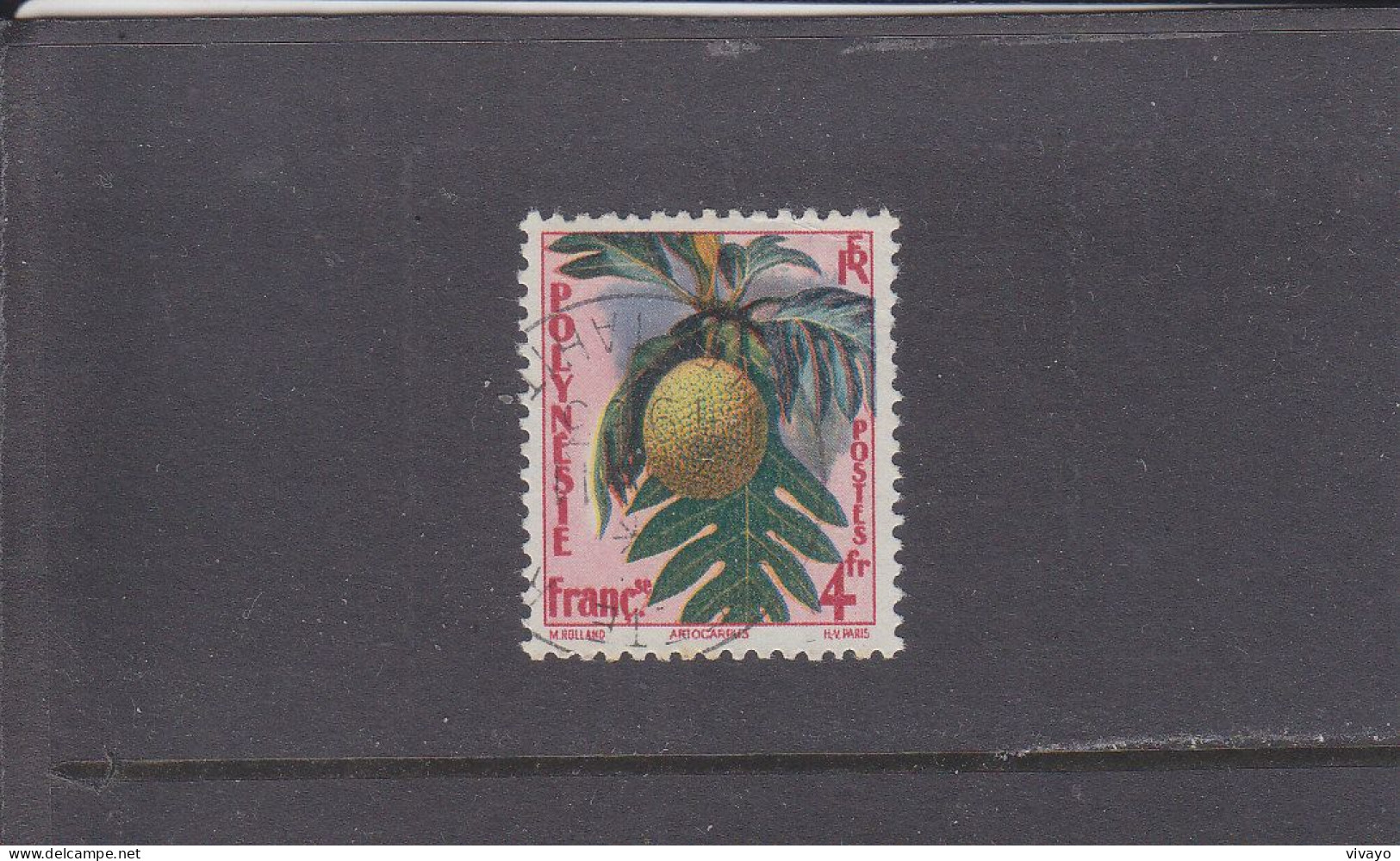 FRENCH POLYNESIA - POLYNESIE FRAN. - O / FINE CANCELLED - 1959 - BREAD FRUIT - Yv. 13    -  Mi. 15 - Used Stamps