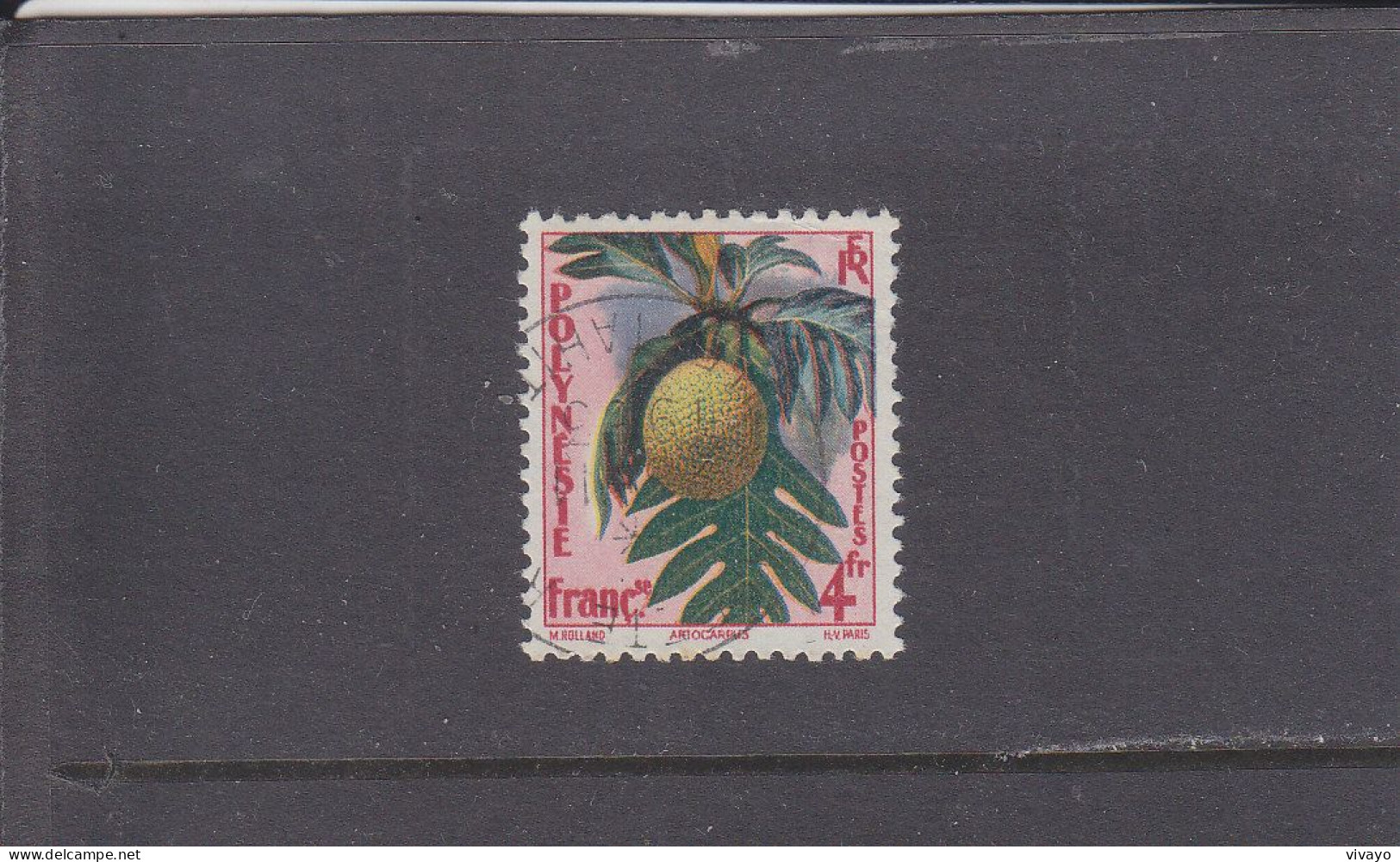 FRENCH POLYNESIA - POLYNESIE FRAN. - O / FINE CANCELLED - 1959 - BREAD FRUIT - Yv. 13    -  Mi. 15 - Oblitérés