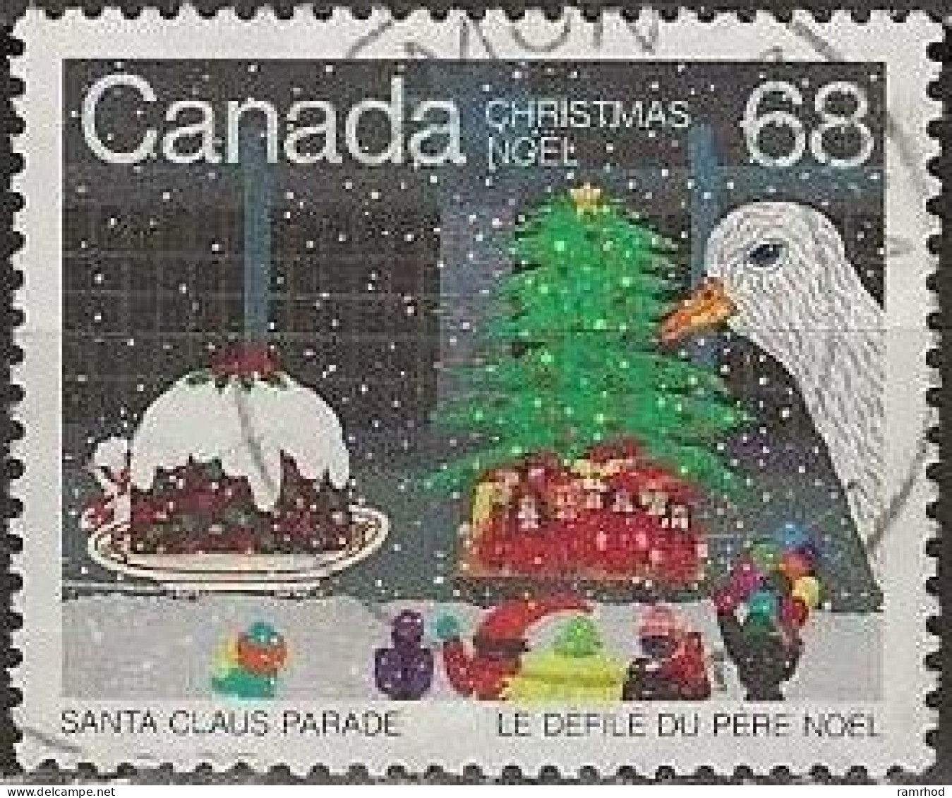 CANADA 1985 Christmas. Santa Claus Parade - 68c. - Christmas Tree, Pudding And Goose On Float FU - Used Stamps