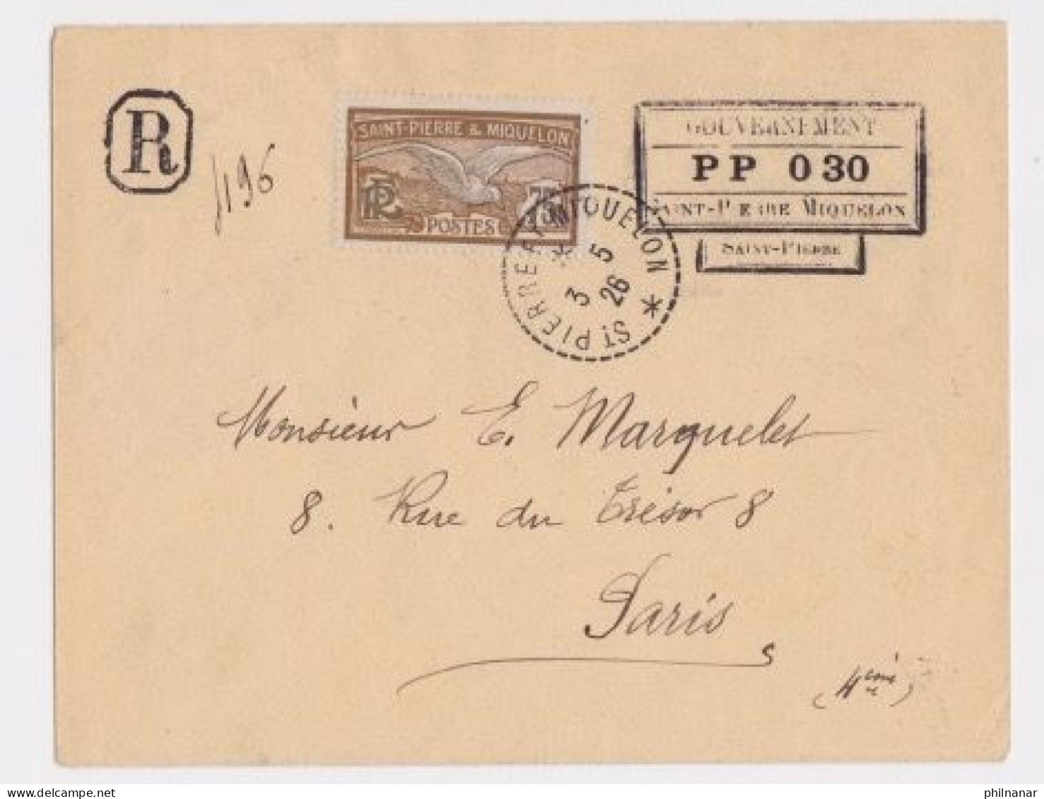 Lettre Recommandée De 1926 Emises Avec Cachet Special A La Place Du 30 Ct épuisé + Timbre  Cote 180 - Covers & Documents