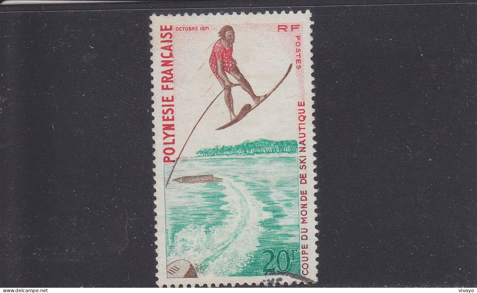 FRENCH POLYNESIA - POLYNESIE FRAN. - O / FINE CANCELLED - 1971 - WATER SKI - Yv. 87  -  Mi. 141 - Usati