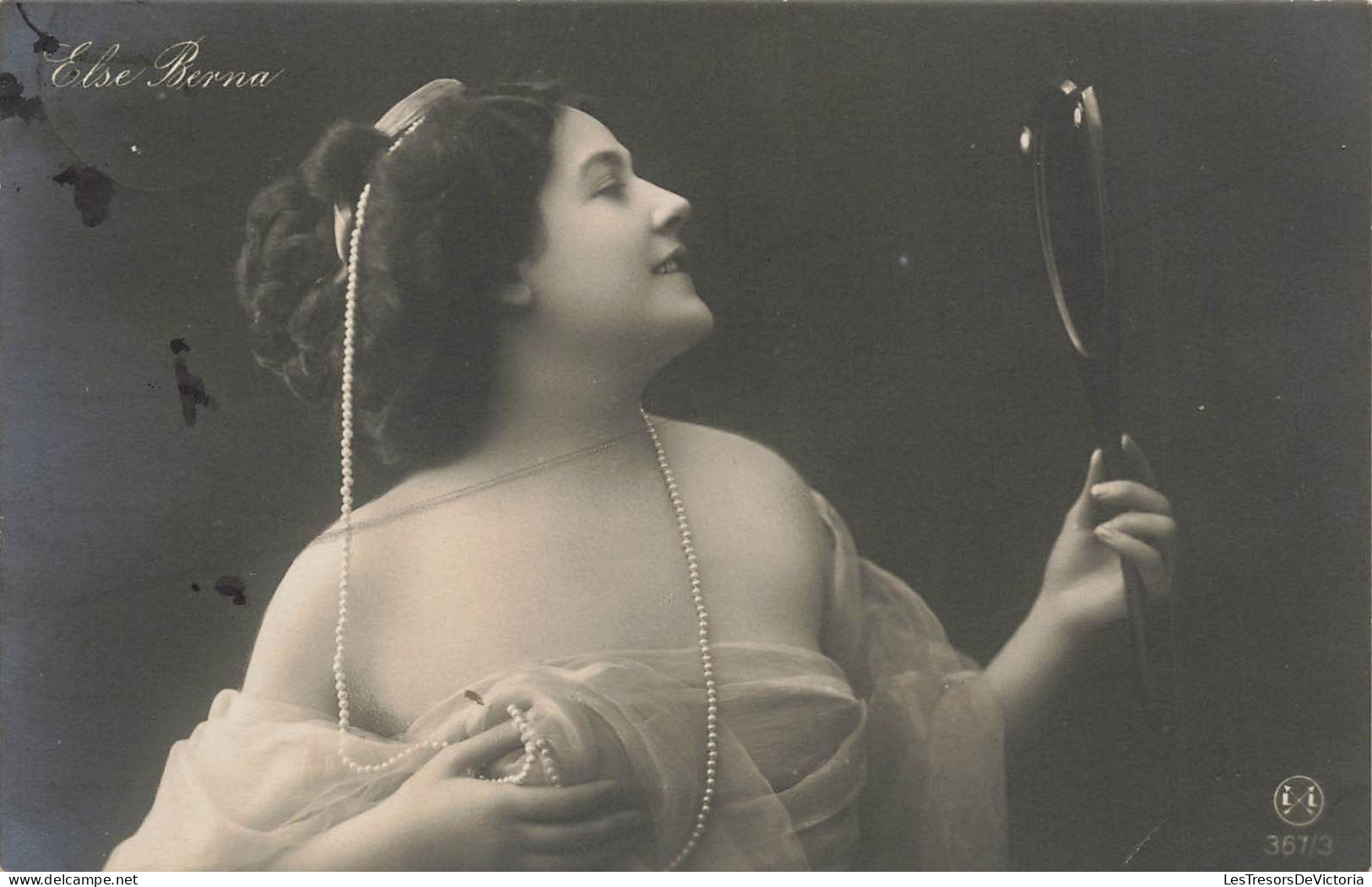 FANTAISIE - Femme - Else Berna - Femme Se Regardant Dans Un Miroir - Décolleté - Carte Postale Ancienne - Frauen