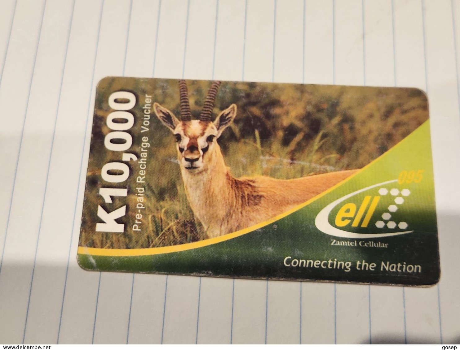 Zambia-(ZM-ZTC-REF-0001-051014)-antelope-(13)(K10.000)(011144178-036851680)-(14.10.2005)-used Card+1card Prepiad Free - Zambie