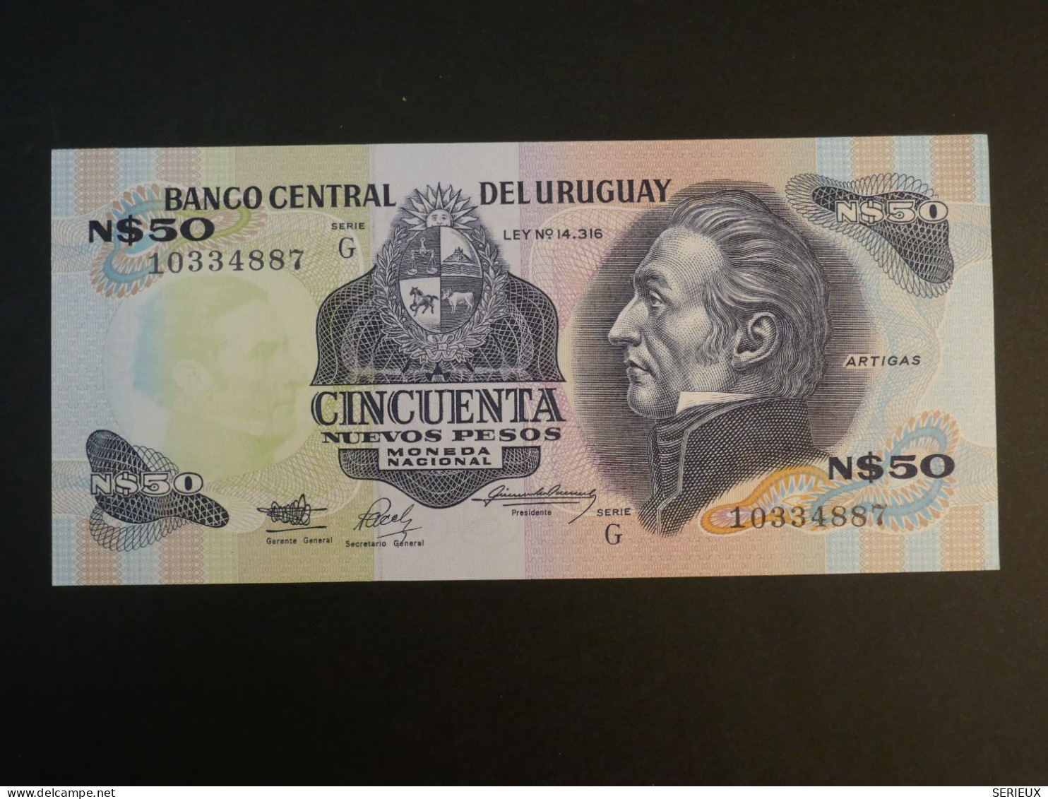 G23 URUGUAY  BILLET ENV. 1980 TTB  50 $    NEUF - Uruguay