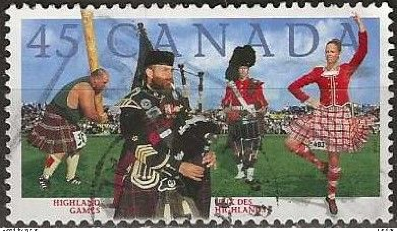 CANADA 1997 50th Anniversary Of Glengarry Highland Games, Ontario - 45c Caber Thrower, Bagpiper, Drummer & Dancer FU - Oblitérés