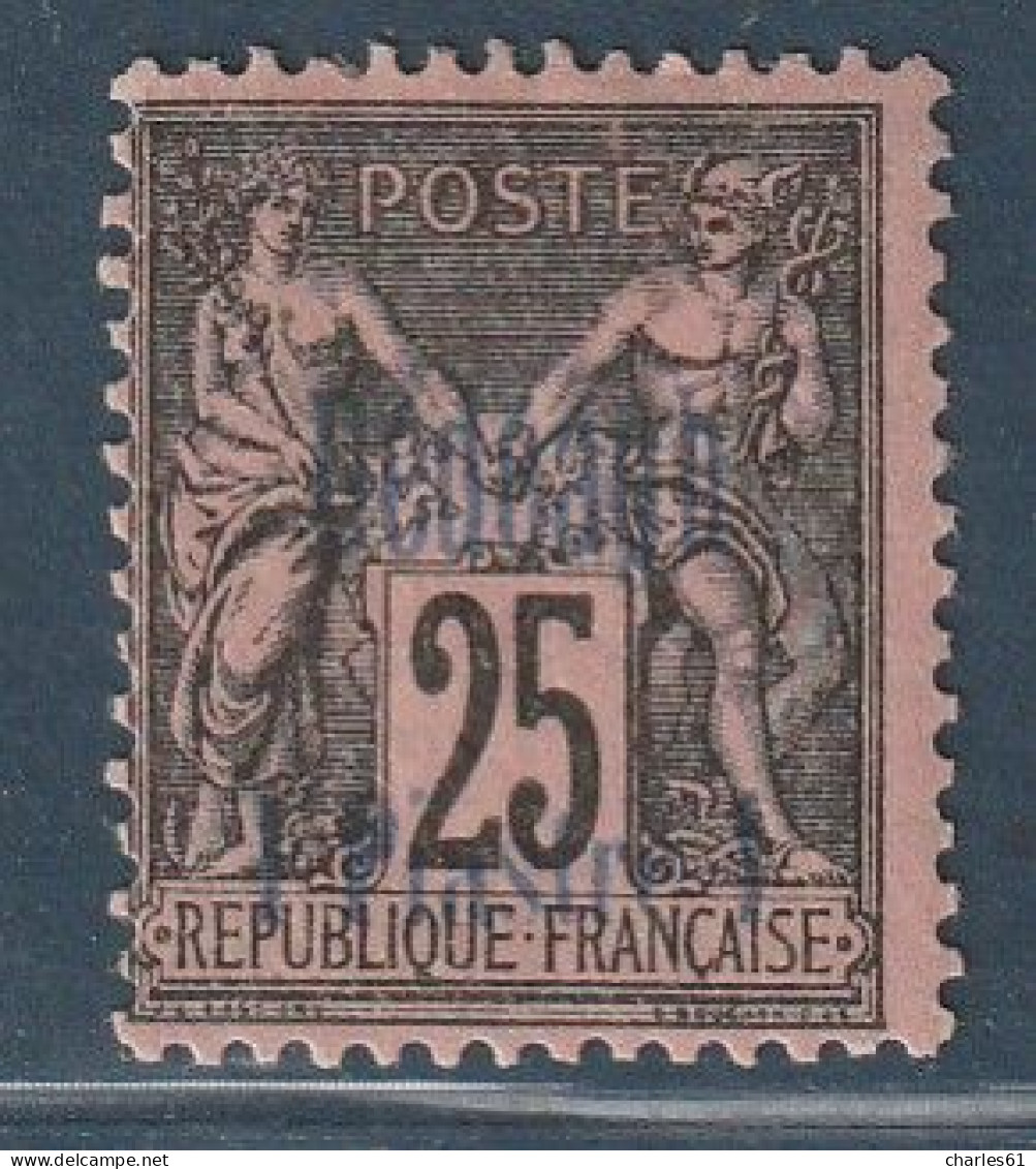 DEDEAGH - N°6 * (1893-190) 1pi Sur 25c Noir Sur Rose - Unused Stamps