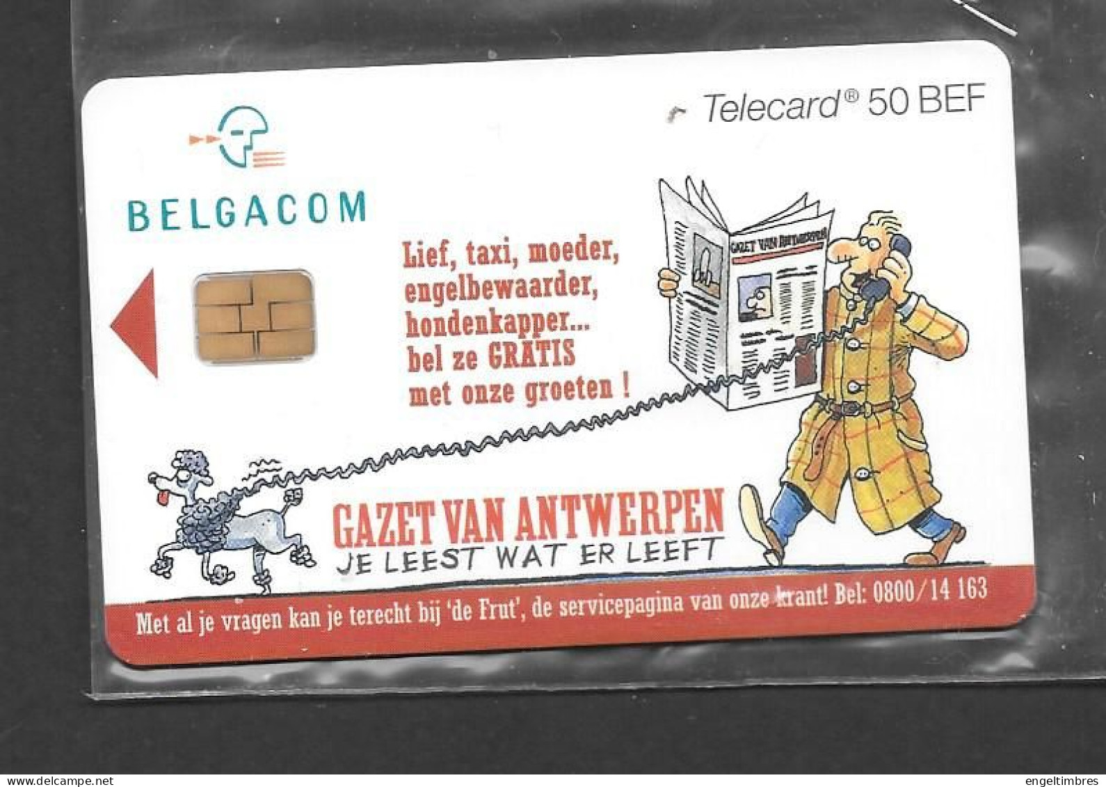 BELGACOM  TELEFOON KAART  - GAZET VAN ANTWERPEN  - See Scan - Met Chip