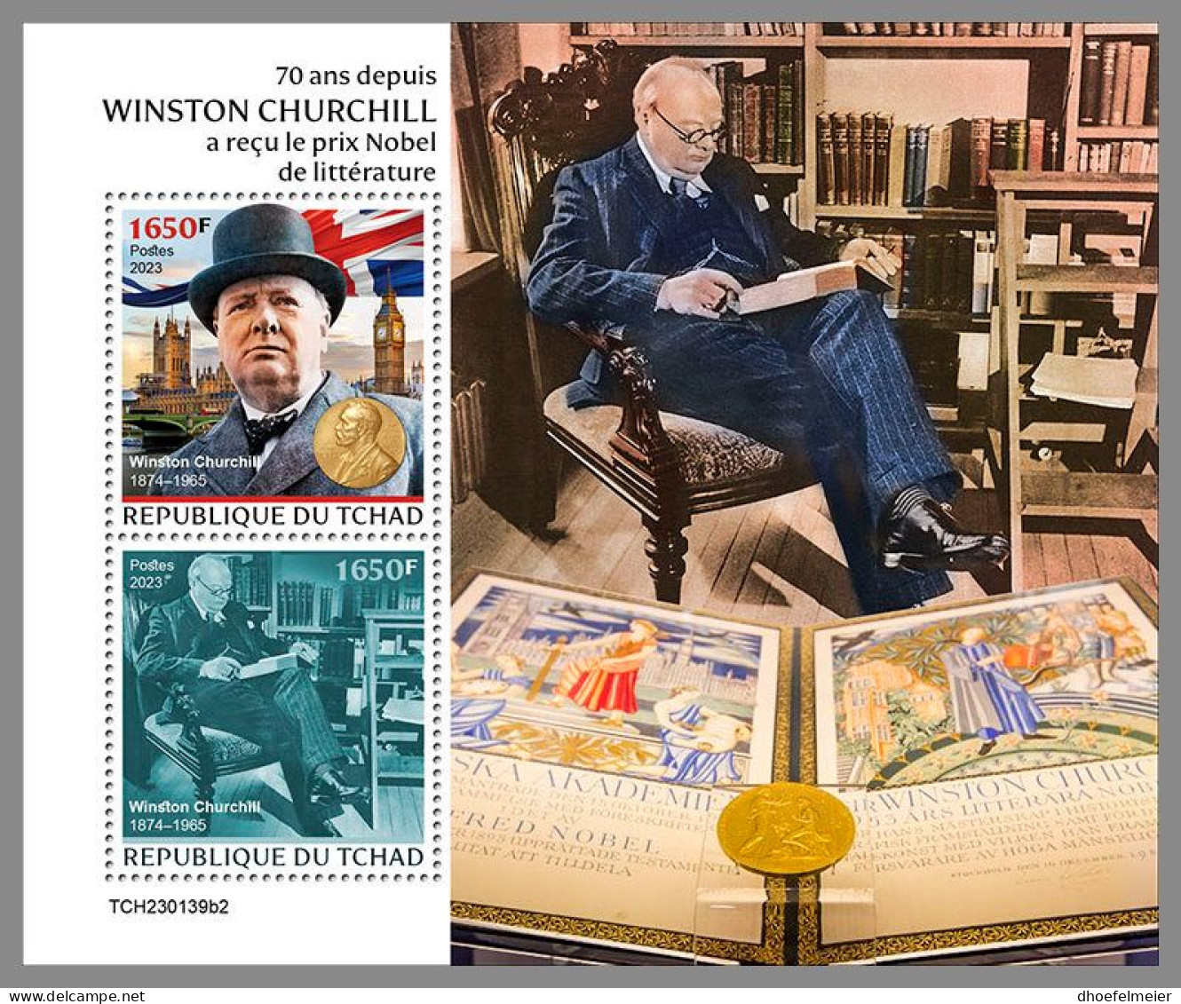 CHAD 2023 MNH Winston Churchill S/S I - OFFICIAL ISSUE - DHQ2345 - Sir Winston Churchill