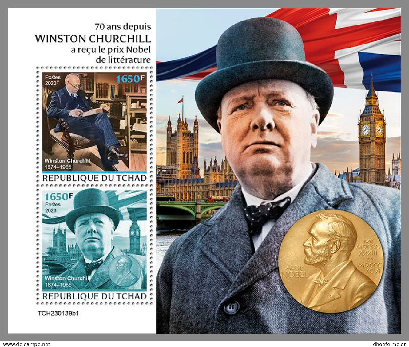 CHAD 2023 MNH Winston Churchill S/S I - OFFICIAL ISSUE - DHQ2345 - Sir Winston Churchill