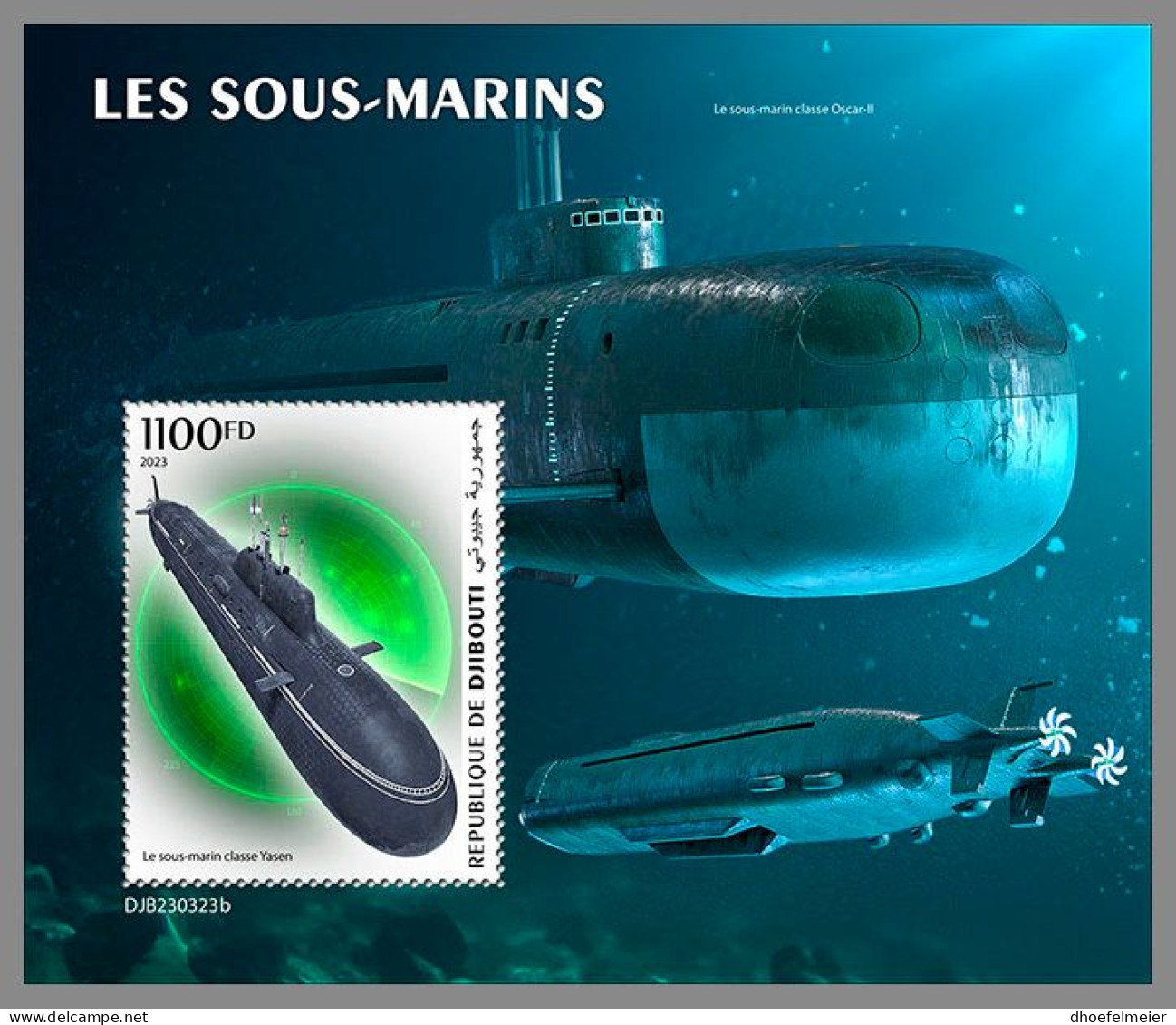 DJIBOUTI 2023 MNH Submarines U-Boote S/S - OFFICIAL ISSUE - DHQ2345 - Sous-marins