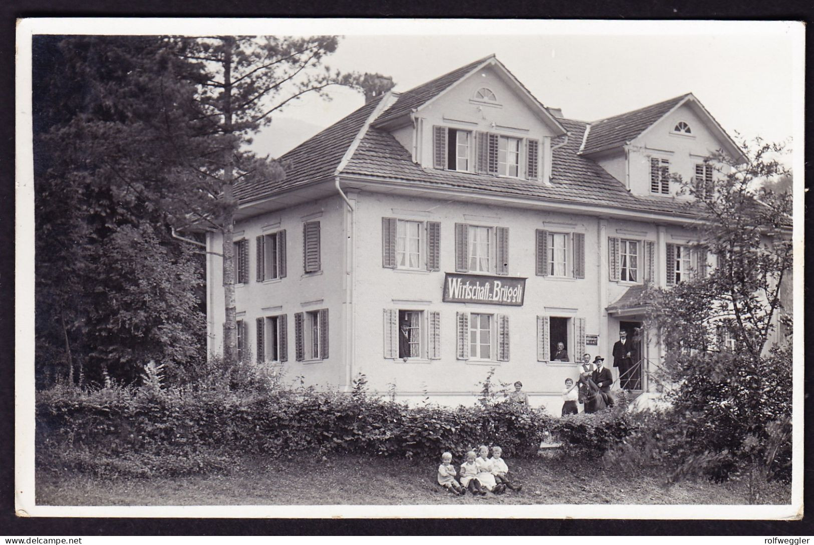 Um 1910 Ungelaufene Foto AK: Wirtschaft Zum Brüggli. Mit Reklame WÄDENSWILER BIER - Brugg