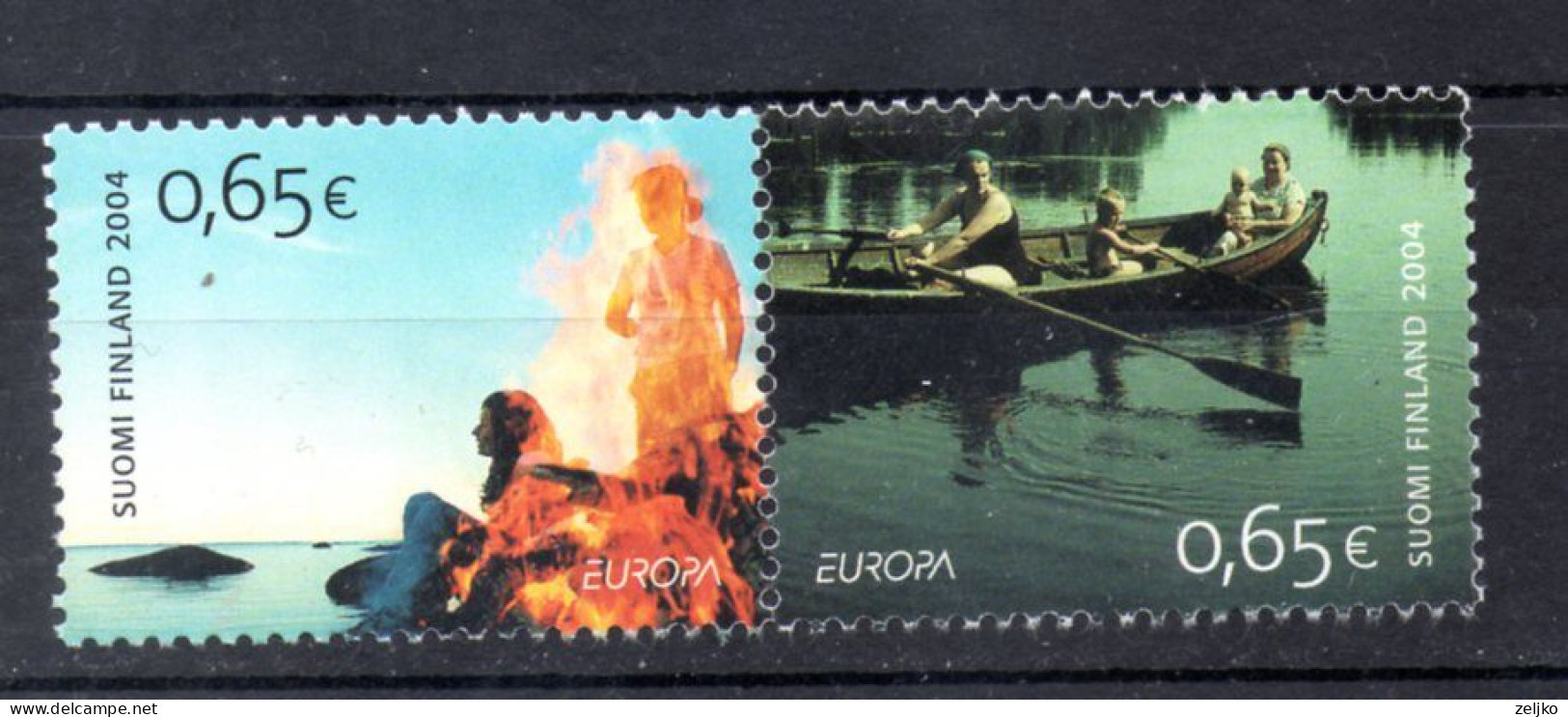 Finland 2004, Used But Not Canceled, Michel 1705 - 1706, Europa Holidays, Pair - Used Stamps