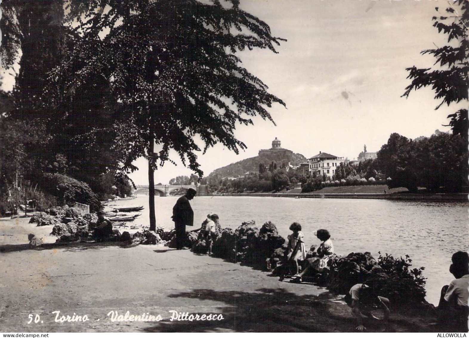 24228 " TORINO-VALENTINO PITTORESCO " ANIMATA-VERA FOTO-CART. POST.SPED.1941 - Parcs & Jardins