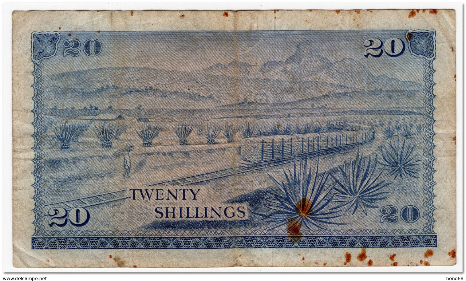 KENYA,20 SHILLINGS,1971,P.7b,F,OXIDE MARKS - Kenia