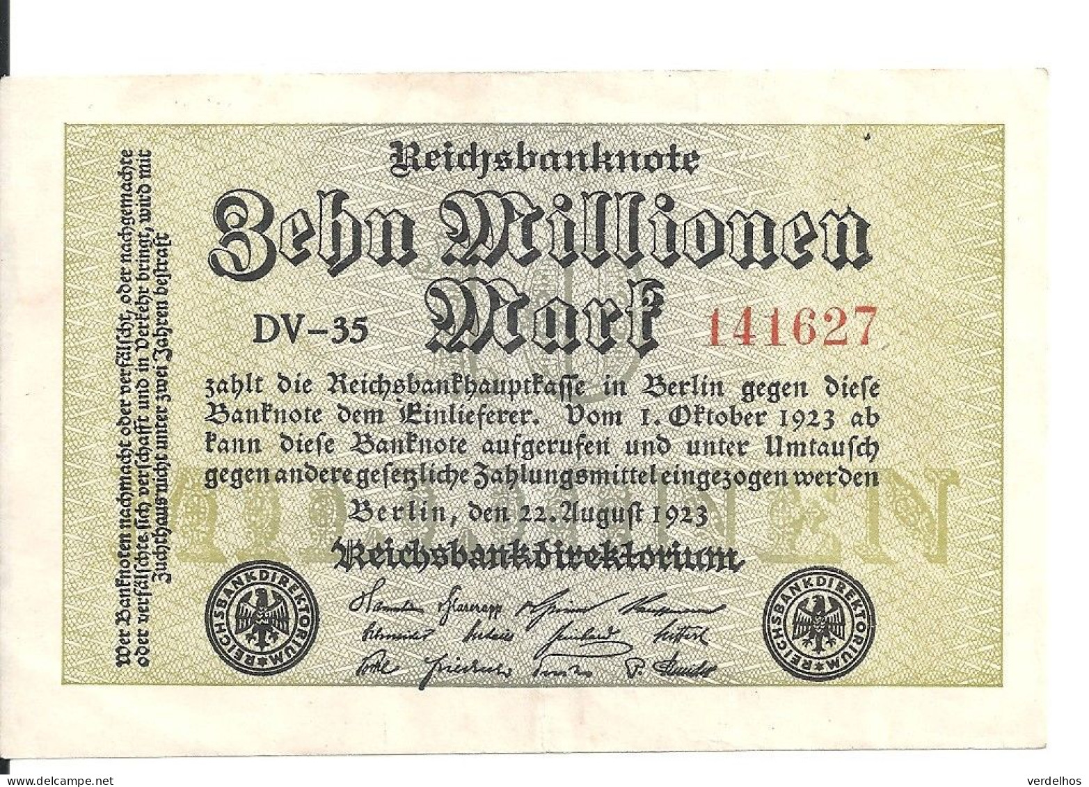 ALLEMAGNE 10 MLLIONEN MARK 1923 XF+ P 106 - 10 Miljoen Mark