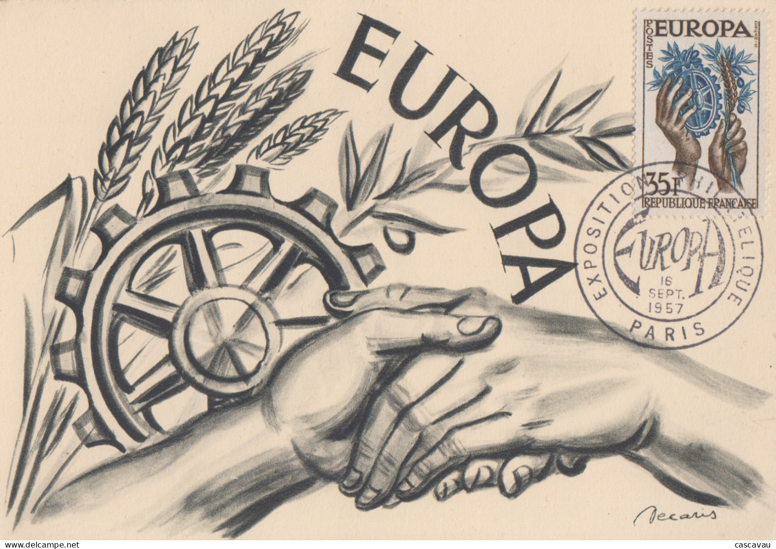 Carte  Maximum  1er  Jour   FRANCE    EUROPA    PARIS  1957 - 1957