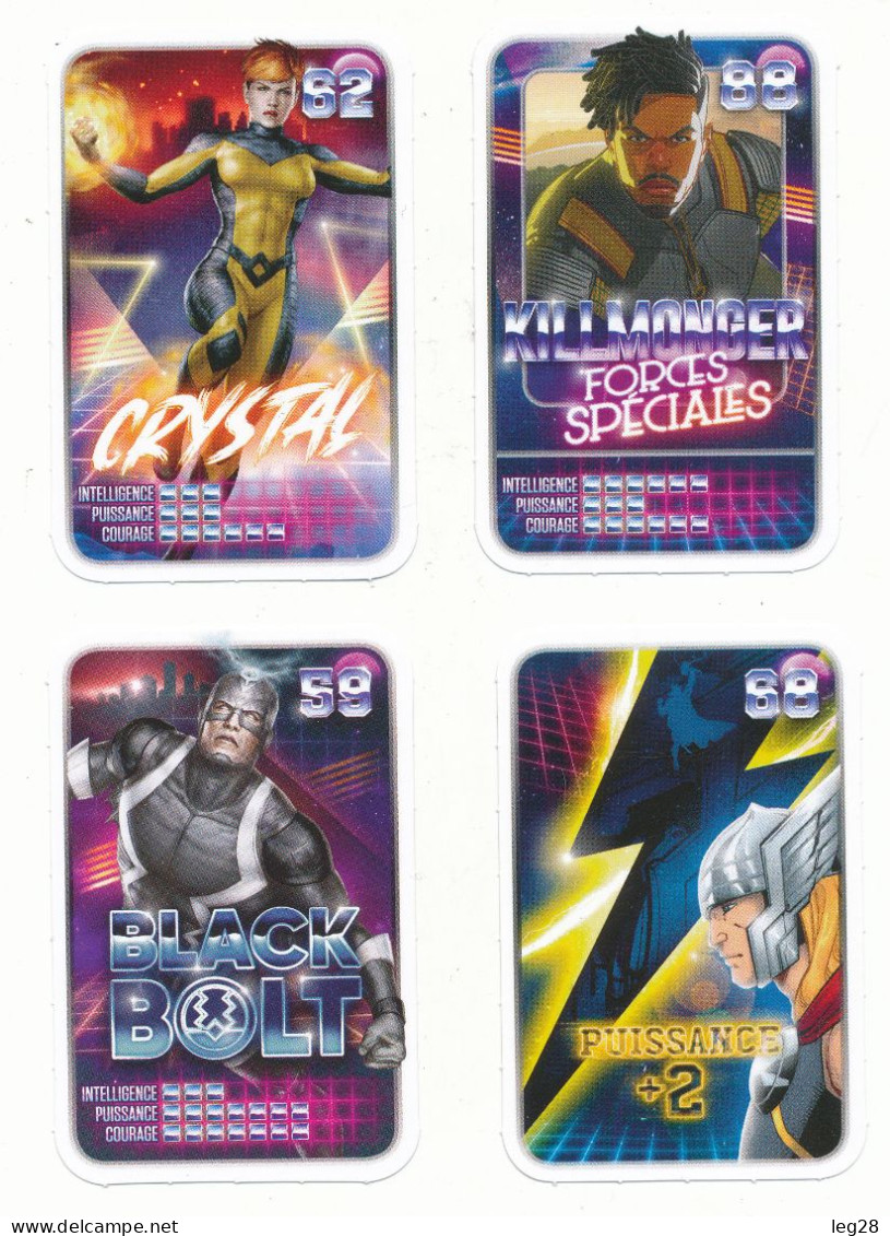 4 CARTES  MARVEL REVEIL TON POUVOIR - Marvel