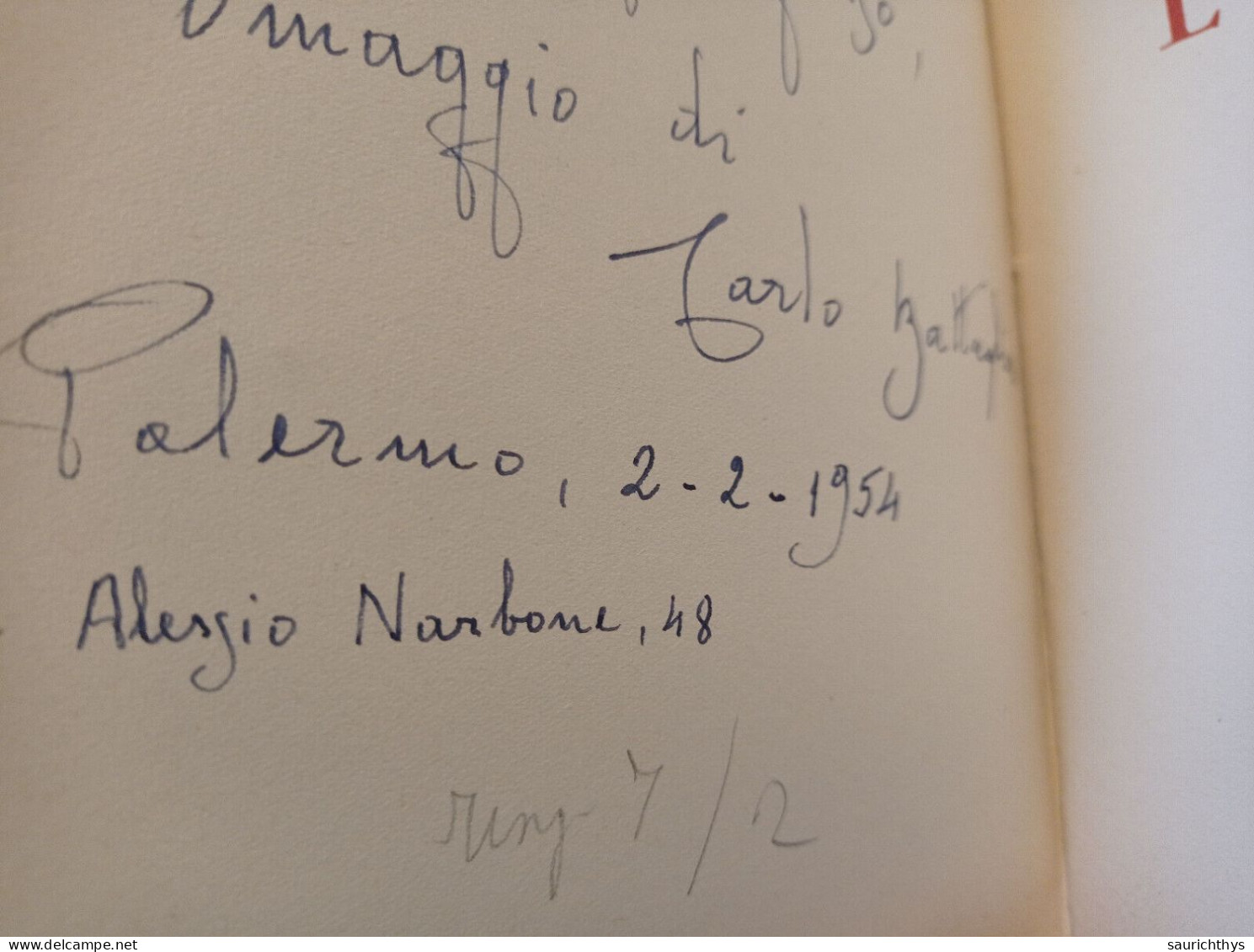 L'ardente Con Autografo Di Carlo Battaglia A Noto Accademico Grafiche Renna Palermo 1954 - Geschiedenis, Biografie, Filosofie