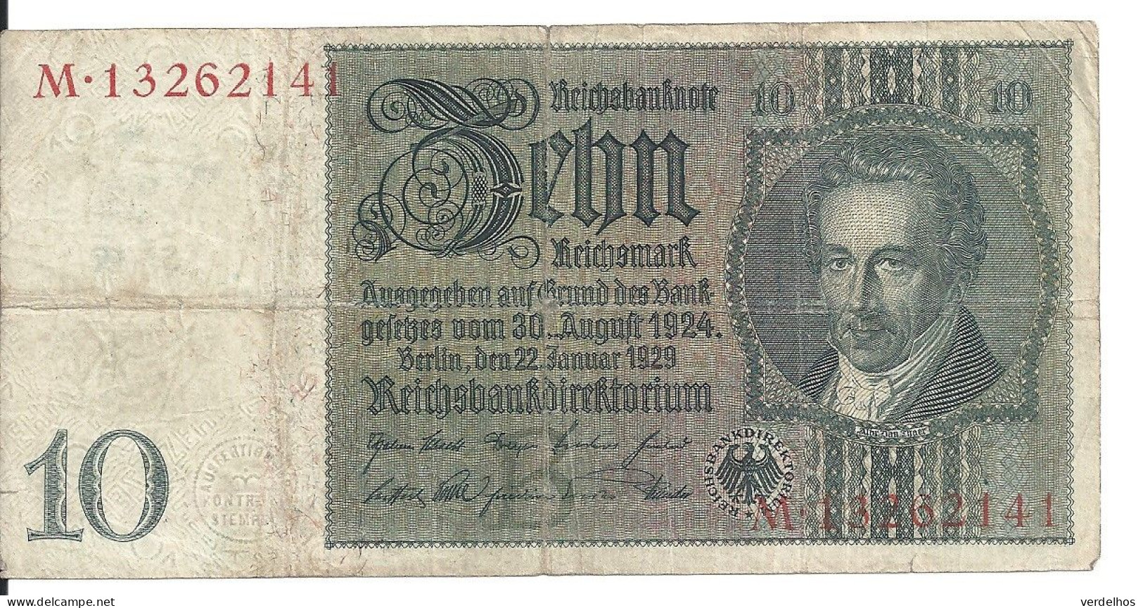 ALLEMAGNE 10 REICHMARK 1929 VF P 180 - 10 Mark