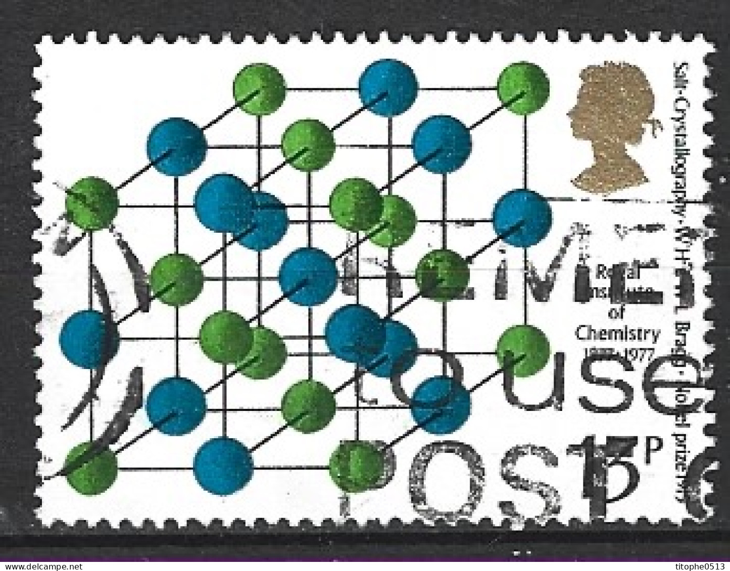 GRANDE-BRETAGNE. N°828 Oblitéré De 1977. Institut Royal De Chimie. - Chemistry