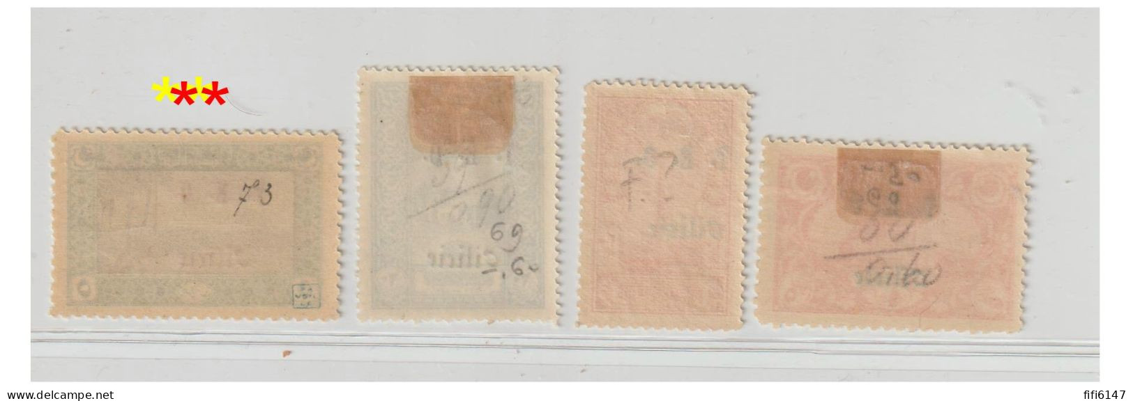 TURQUIE --ANATOLIE --CILICIE -Lot  De 4 Tp --yvert N° 60, 68A, 69,73 - 1920-21 Anatolie