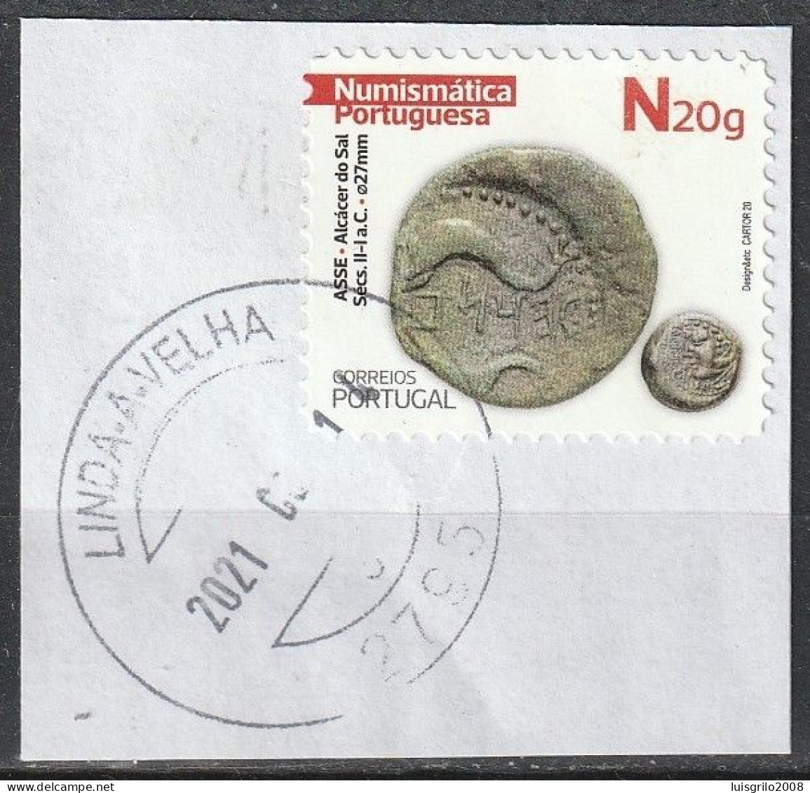 Fragment - Postmark - LINDA-A-VELHA 2021 -|- Mundifil, 5230 . Autocollant - Gebruikt