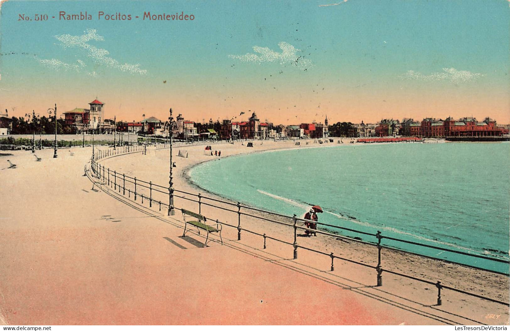 URUGUAY - Rambla Pocitos - Montevideo - La Plage - Colorisé - Carte Postale Ancienne - Uruguay