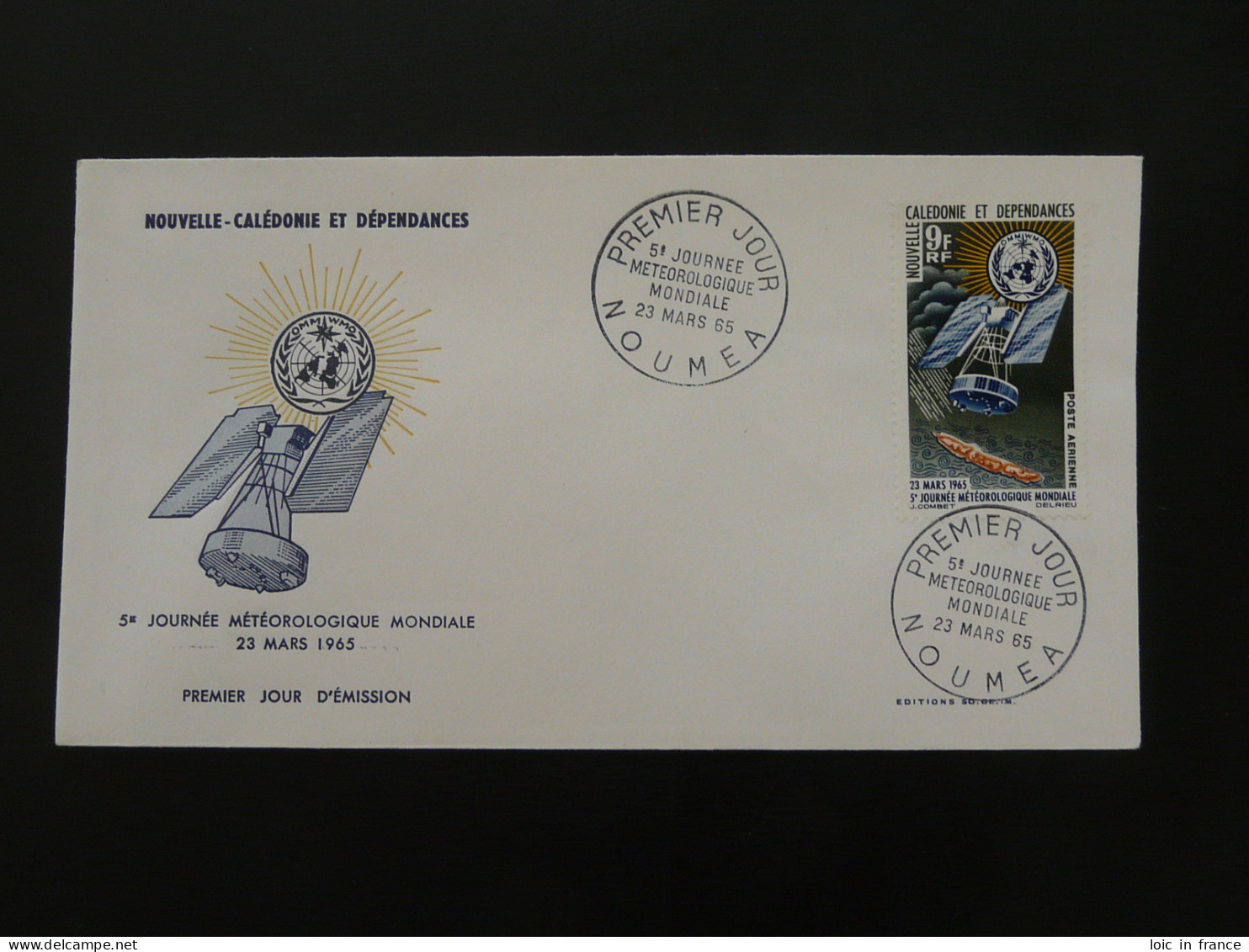 FDC Espace Space Satellite Journée Météorologique Mondiale Nouvelle Caledonie 1965 - Climate & Meteorology