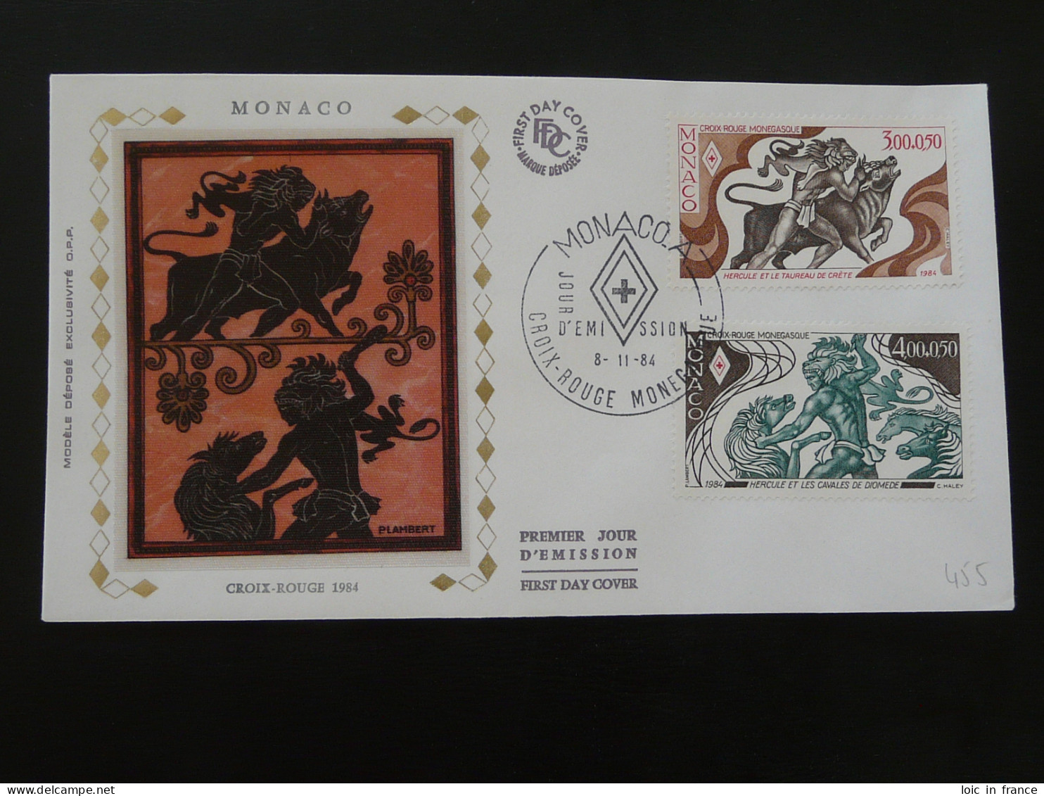 FDC Croix Rouge Red Cross Hercule Mythologie Monaco 1984 - Mitología