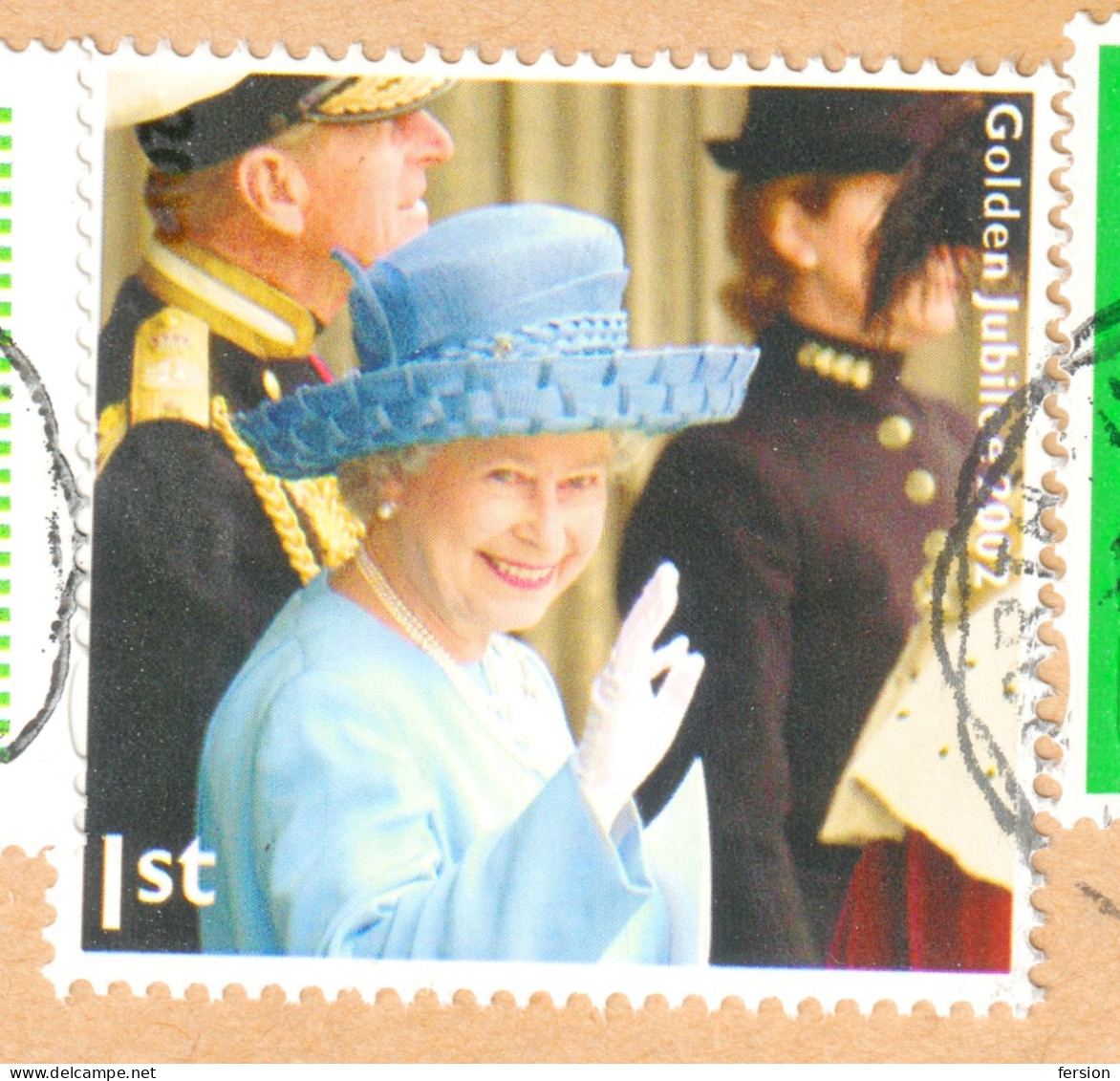 QUEEN ELISABETH 2002 - Golden Jubilee Great Britain QR CODE Air Mail PAR AVION CN22 CN 22 Customs Declaration - Storia Postale