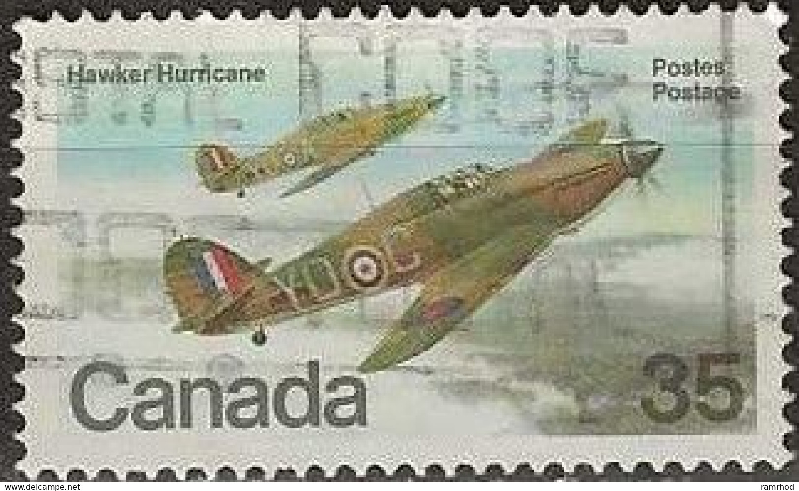 CANADA 1980 Canadian Aircraft - 35c. - Hawker Hurricane Mk I AVU - Used Stamps