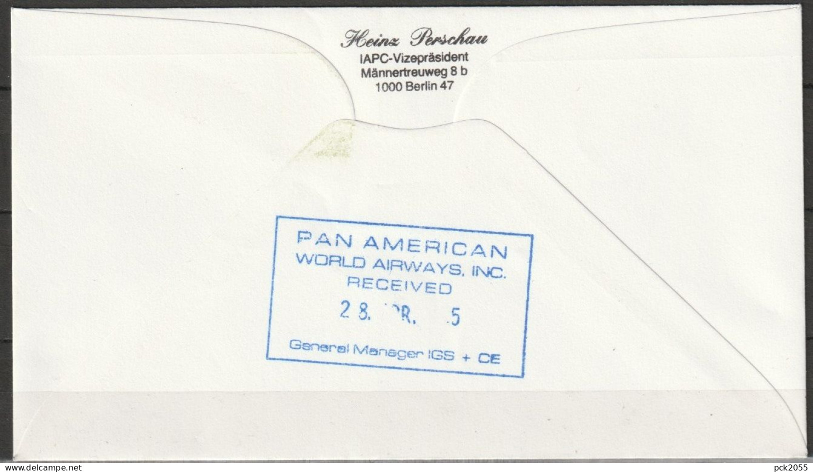 Erstflug Frankfurt - Berlin Mit Pan Am  Airbus A310 PA 632 28.4.1985 Ankunftstempel 28.4.85 1985 ( FP 313) - Correo Aéreo