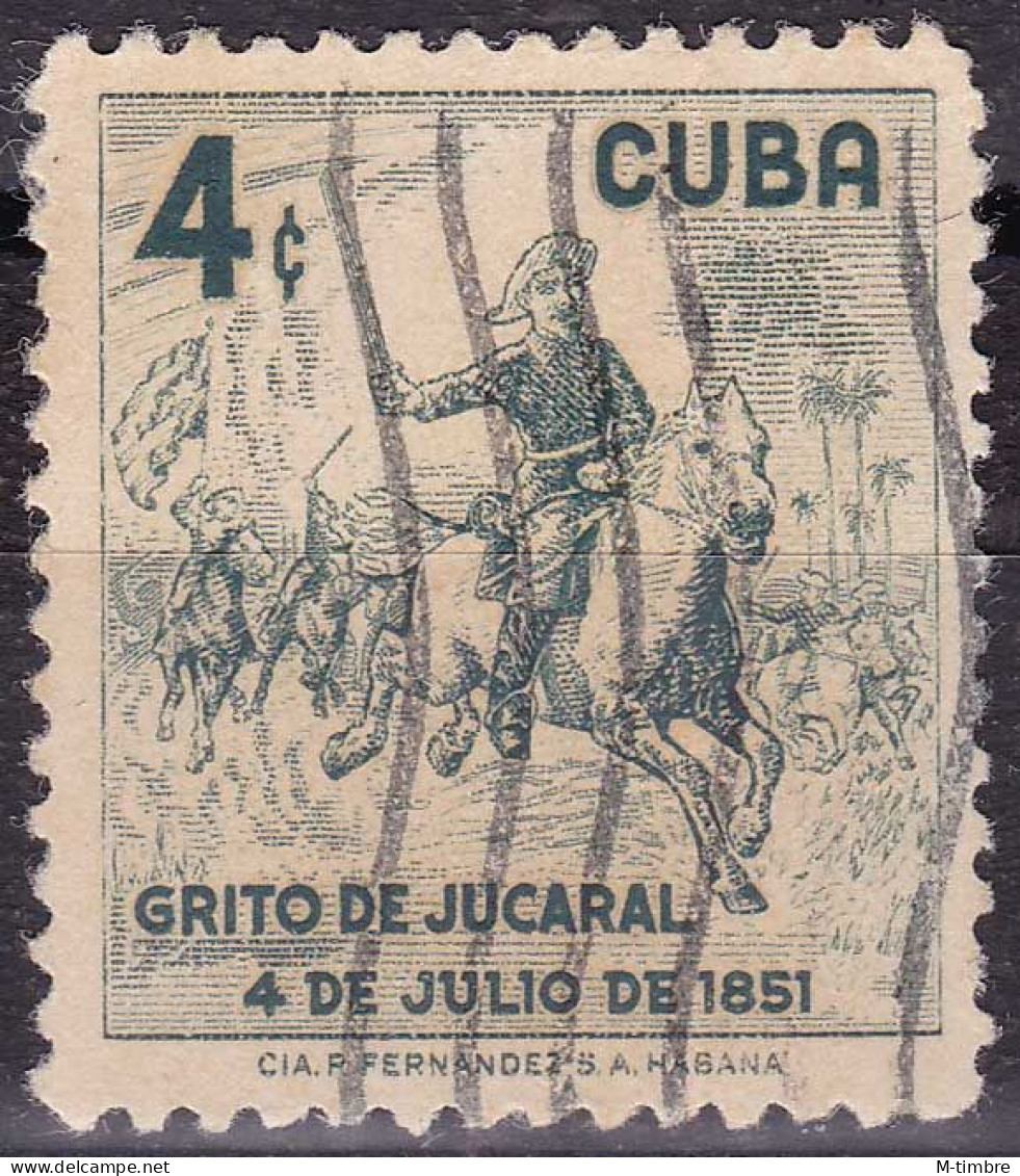 Cuba YT 457 Mi 537 Année 1957 (Used °) Animaux - Chevaux - Arme - Gebruikt