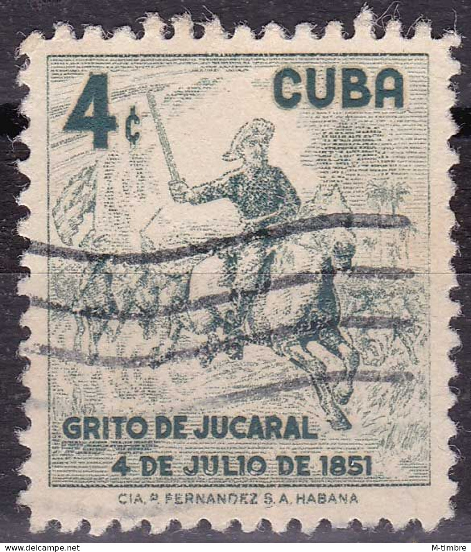 Cuba YT 457 Mi 537 Année 1957 (Used °) Animaux - Chevaux - Arme - Oblitérés