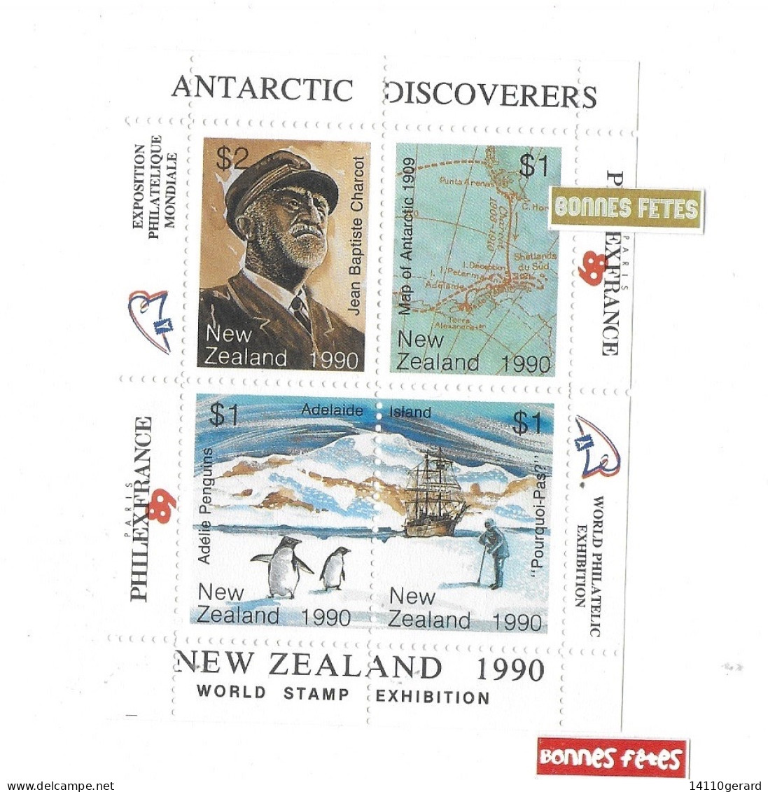 Antarctic Exploration New Zealand 1990 - Unused Stamps